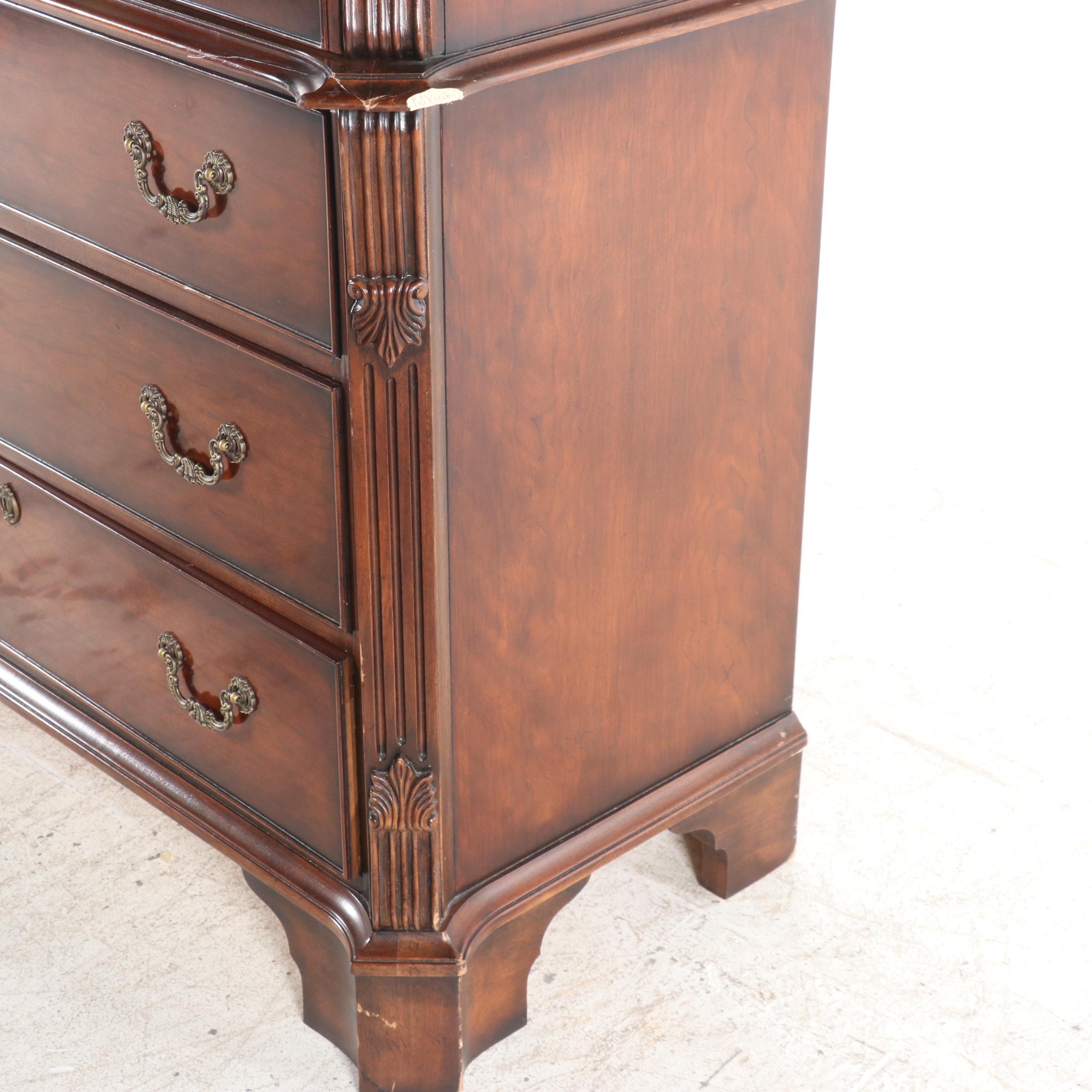 Henredon George III Style Mahogany-Finish Wooden Entertainment Cabinet