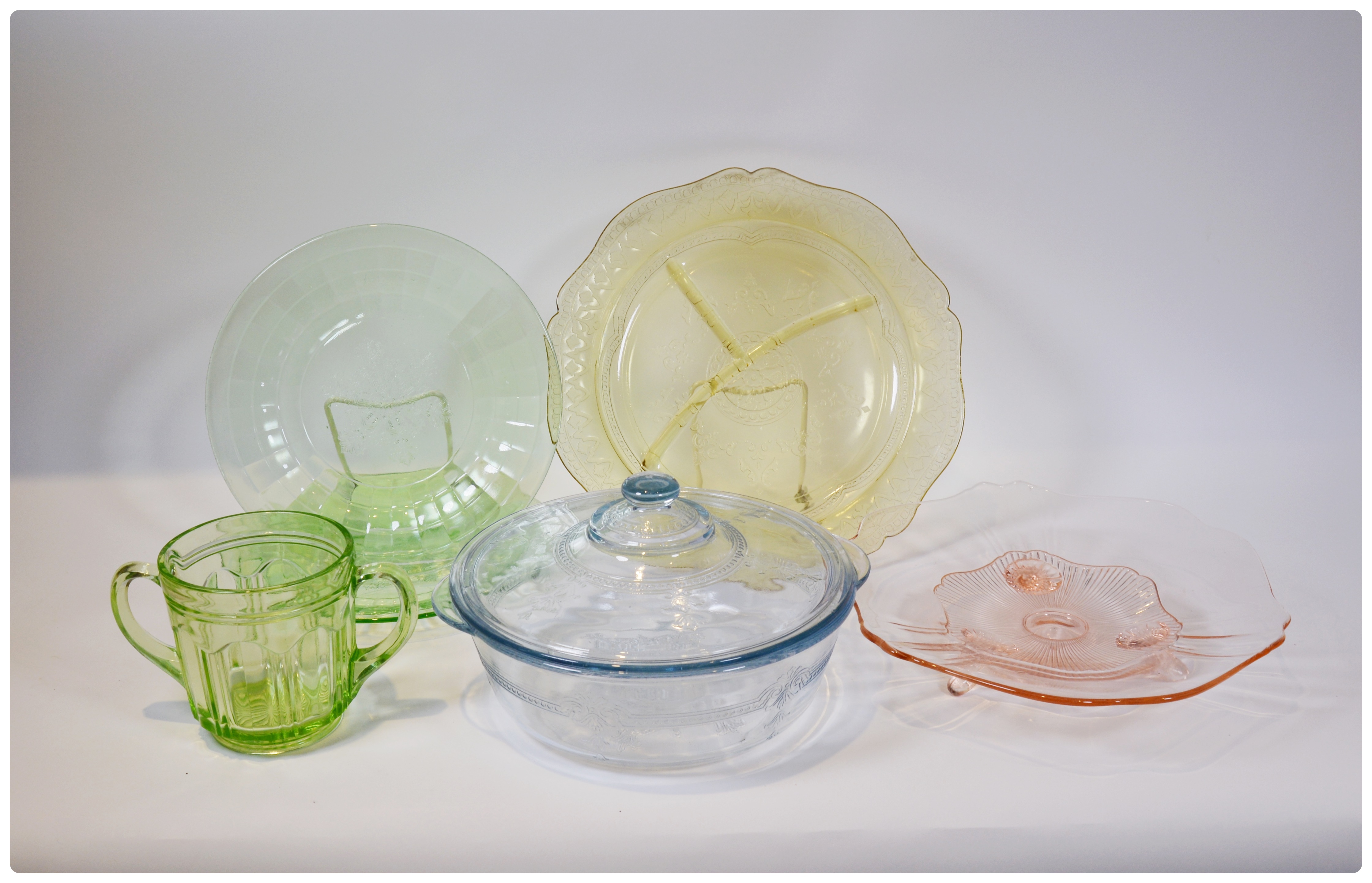 Colored Depression Ware Dinnerware