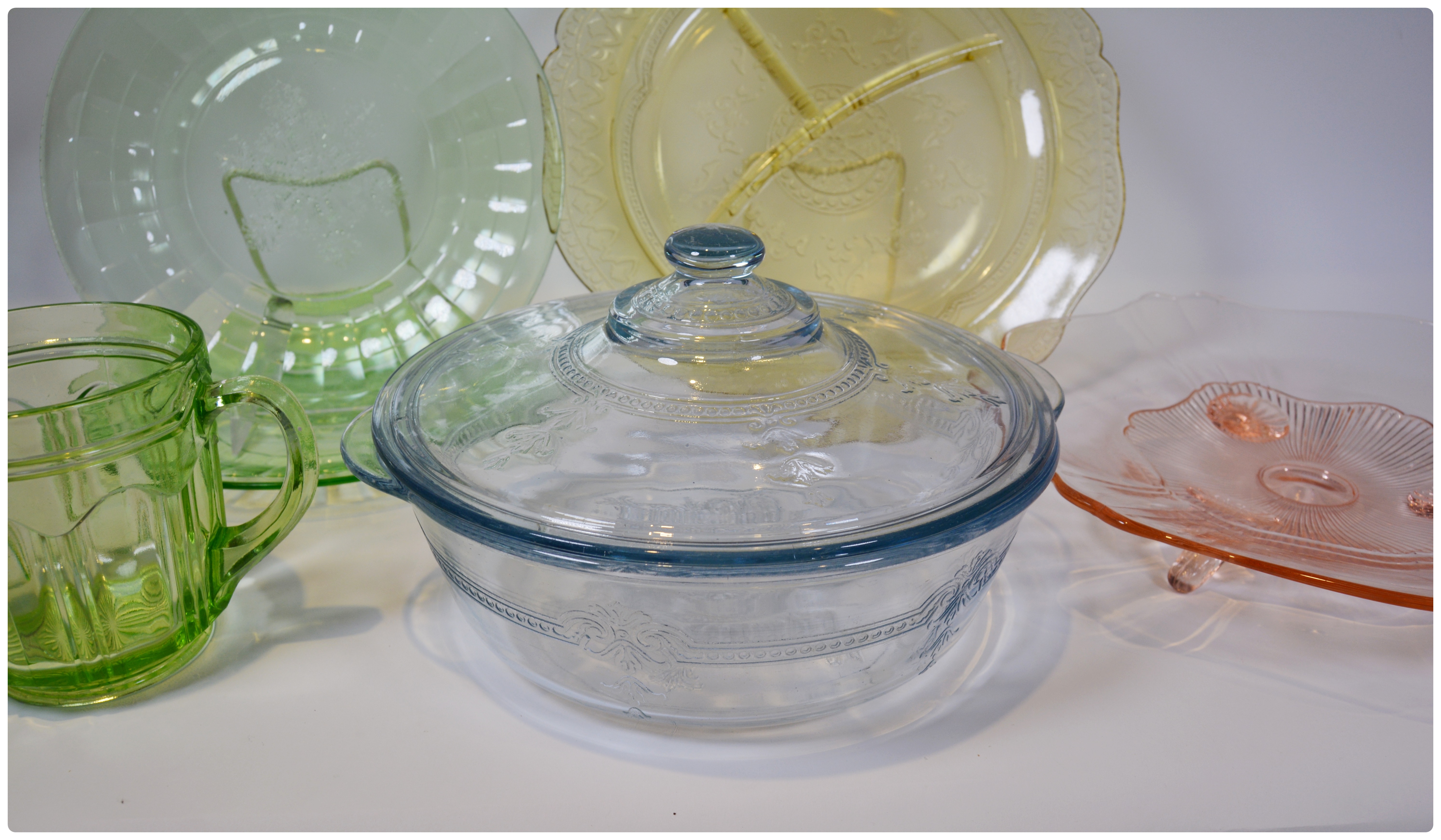 Colored Depression Ware Dinnerware