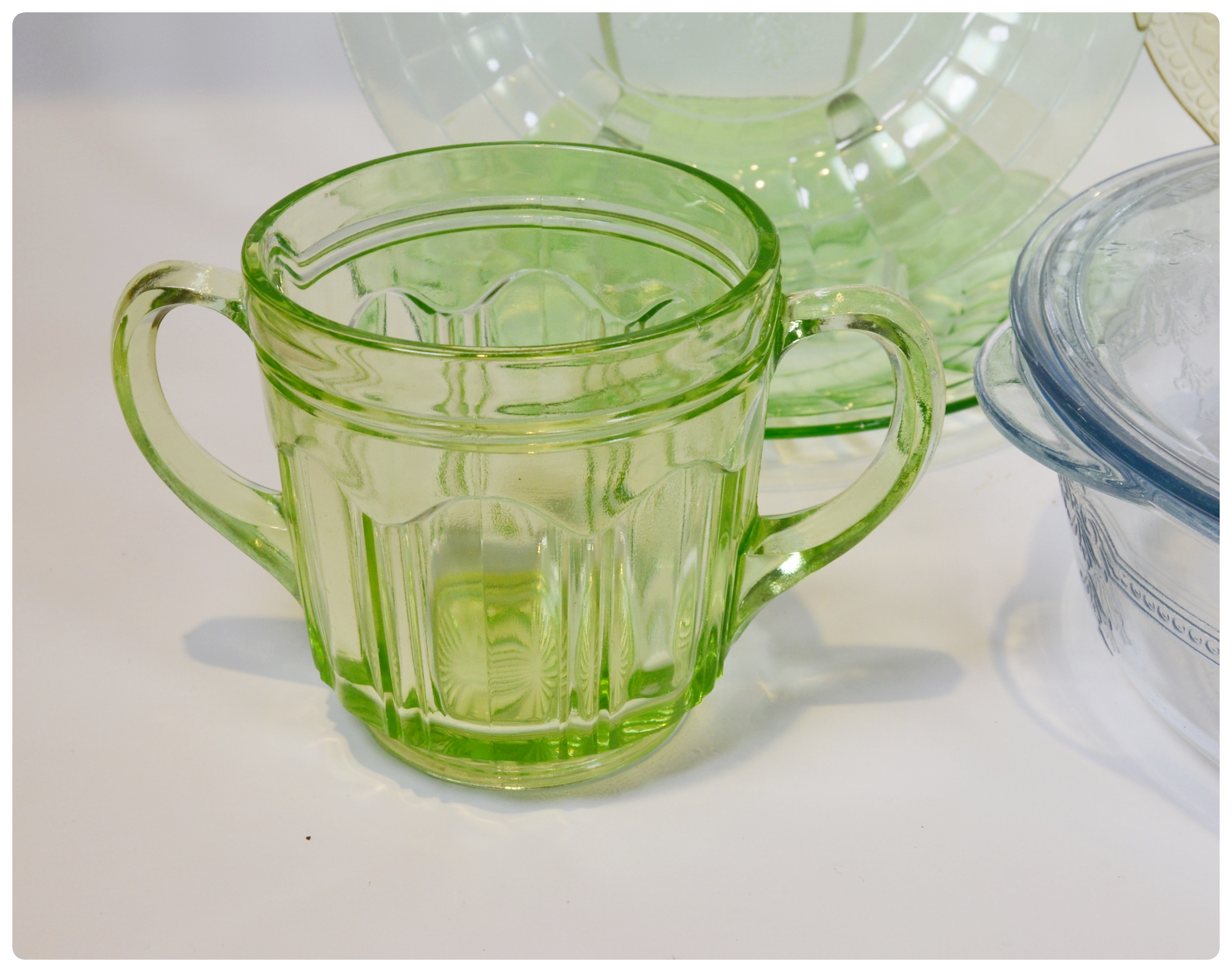 Colored Depression Ware Dinnerware