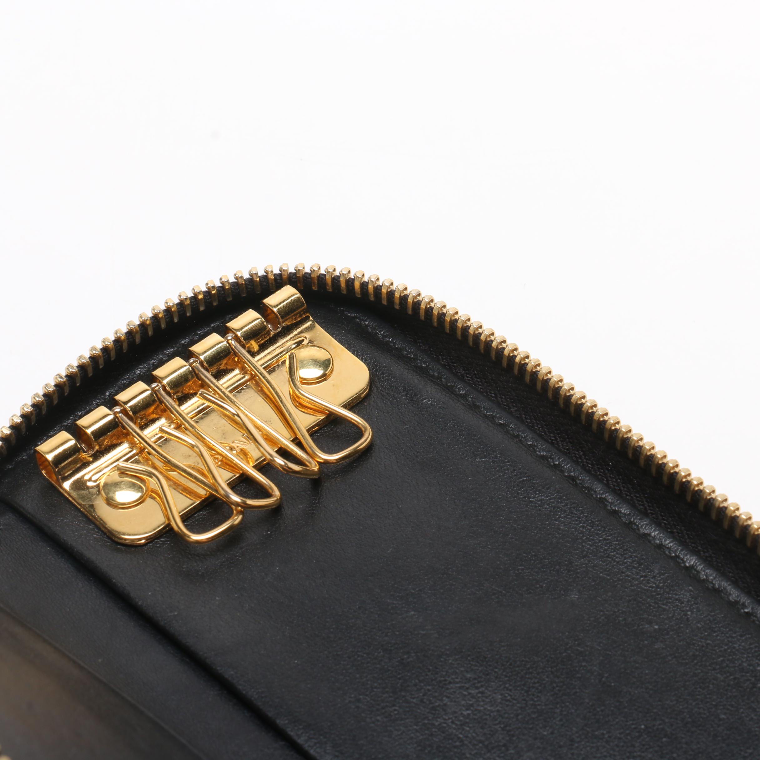 Prada Black Saffiano Leather Wallet and Epi Leather Key Holder