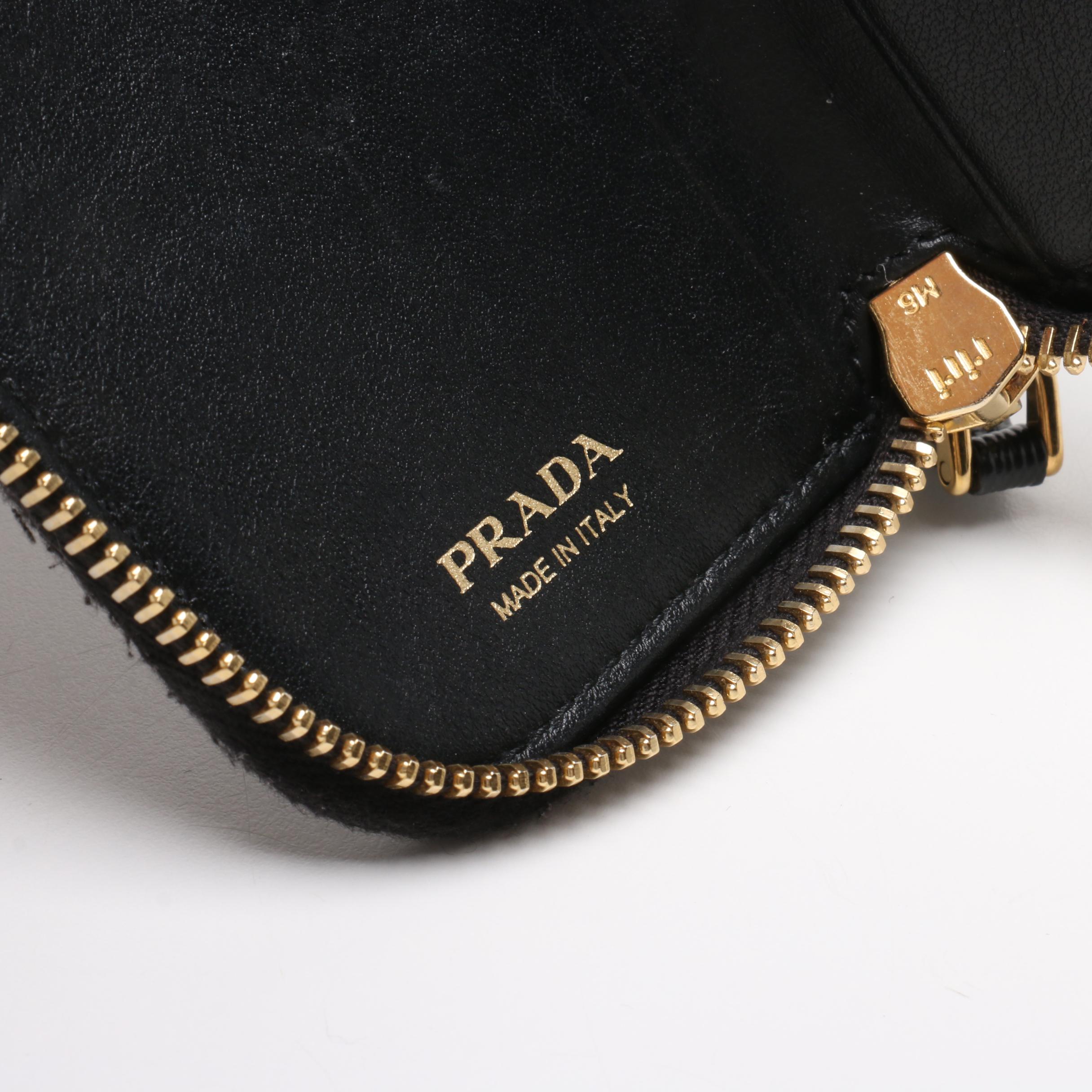 Prada Black Saffiano Leather Wallet and Epi Leather Key Holder