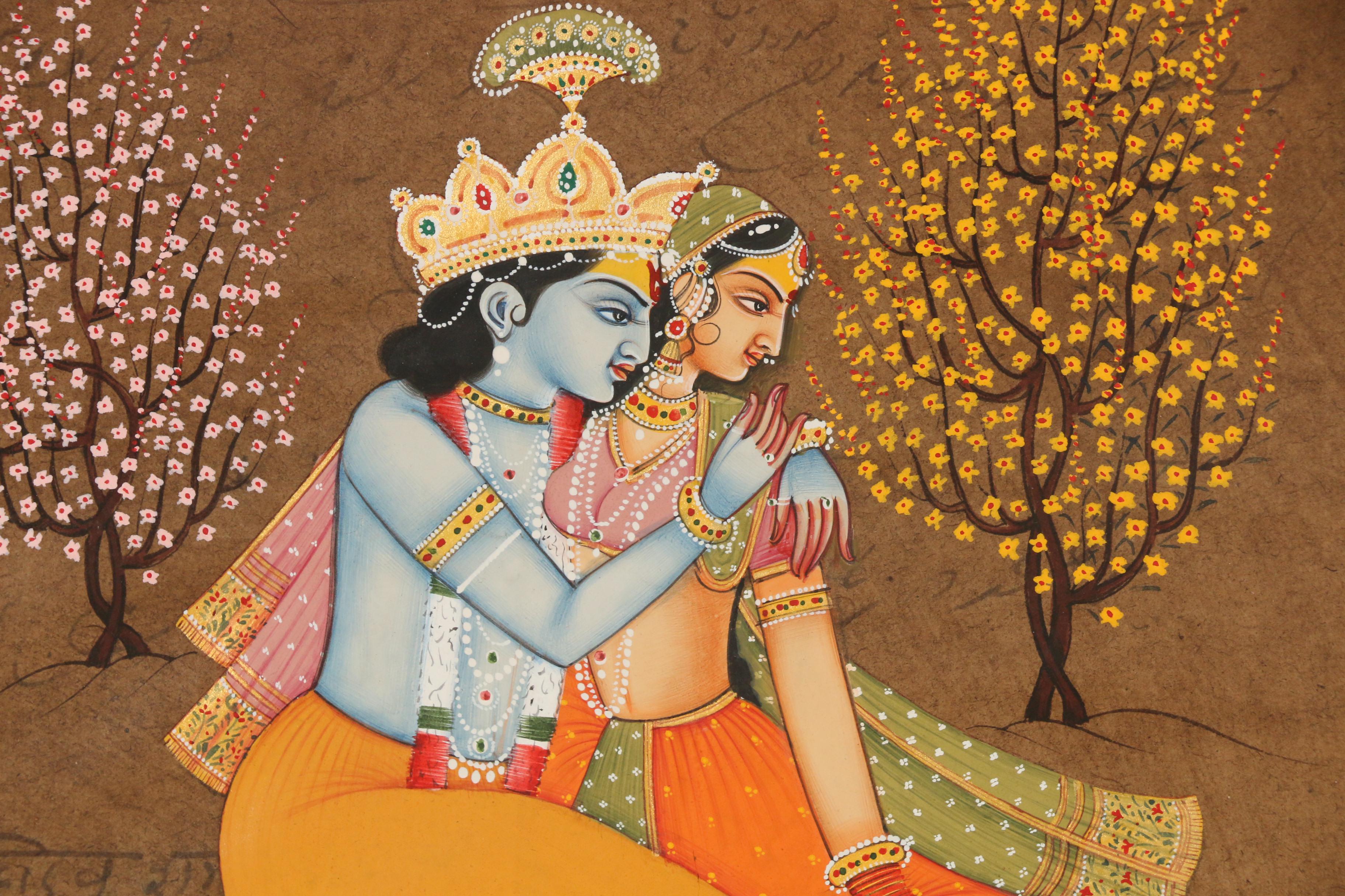 Mughal Style Goauche Paintings with Jaipur Revenue Stamps