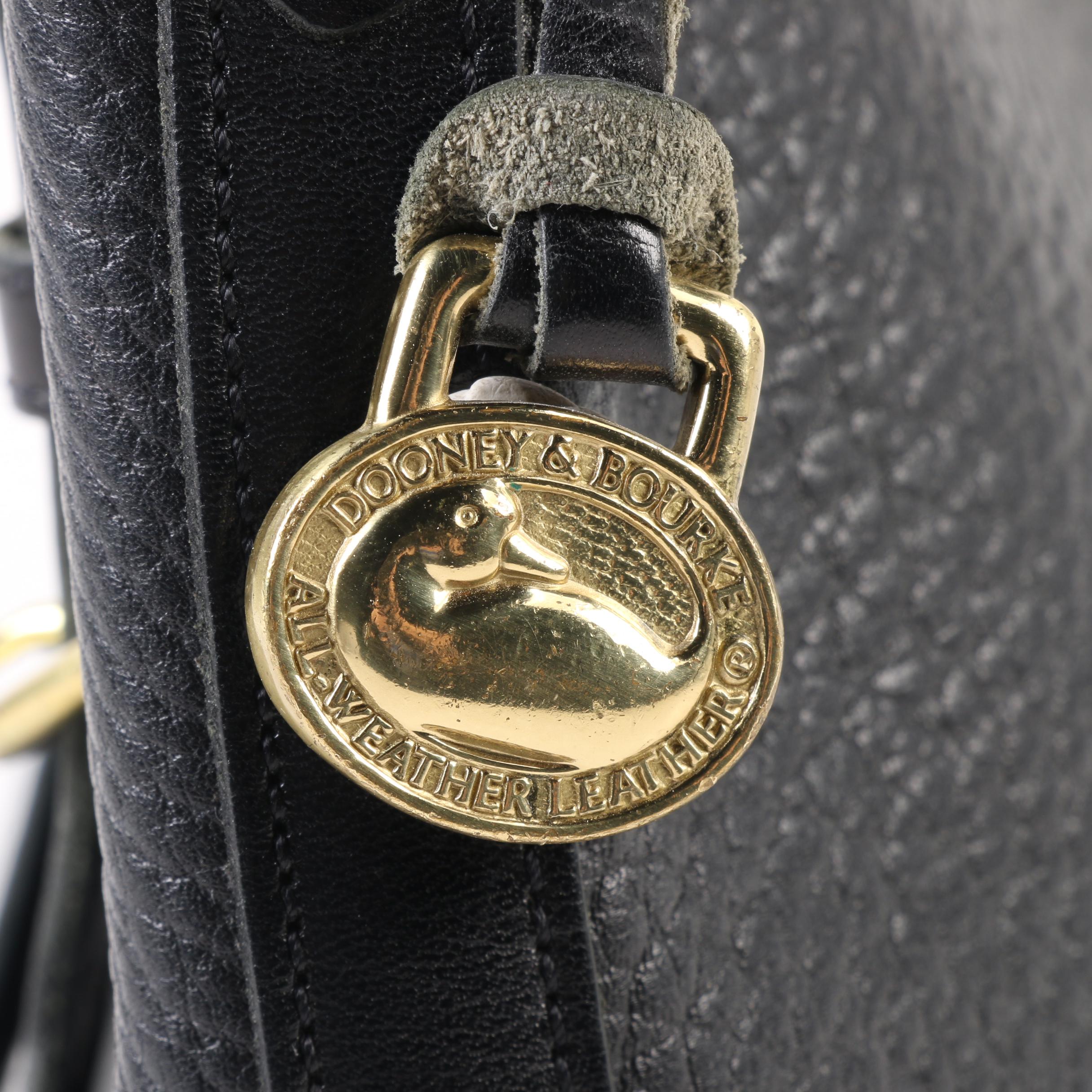 Dooney & Bourke Black All-Weather Pebbled Leather Hobo Bag