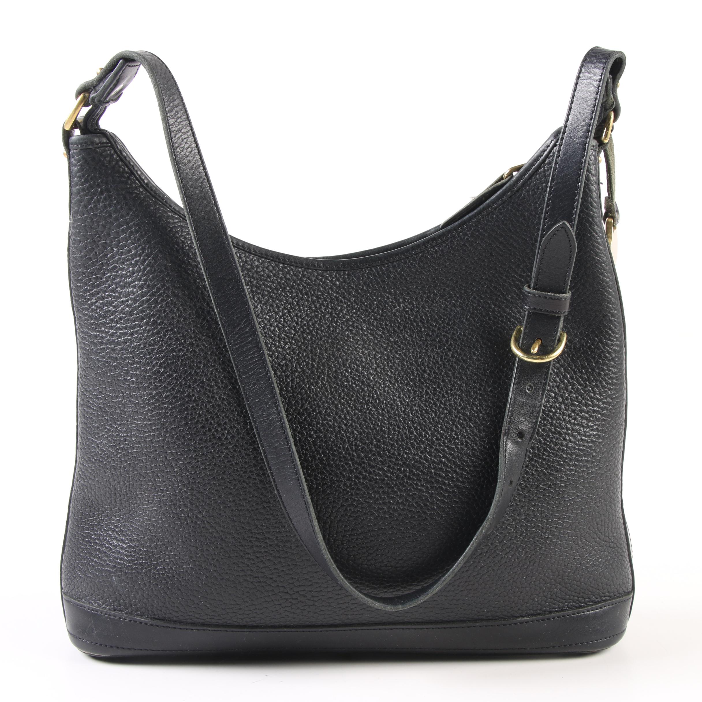 Dooney & Bourke Black All-Weather Pebbled Leather Hobo Bag