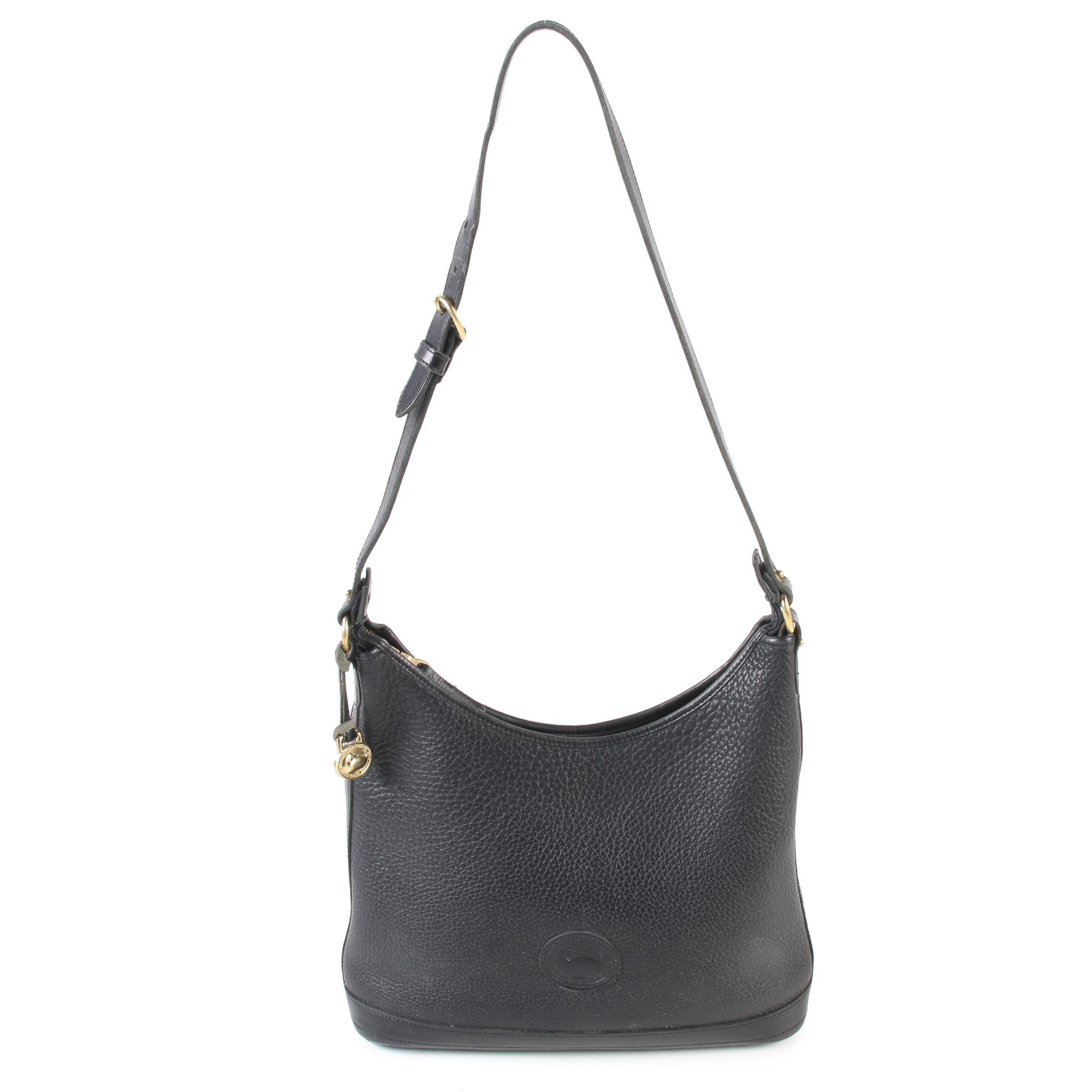 Dooney & Bourke Black All-Weather Pebbled Leather Hobo Bag