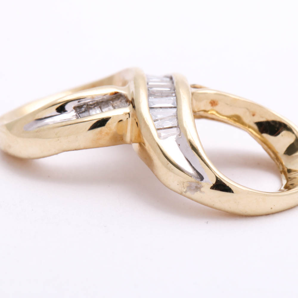 10K Yellow Gold Diamond Slide Pendant