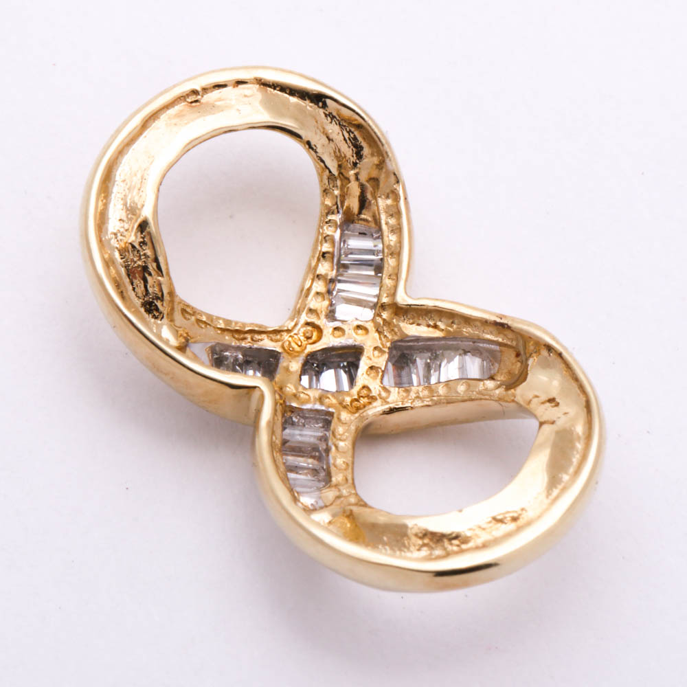 10K Yellow Gold Diamond Slide Pendant