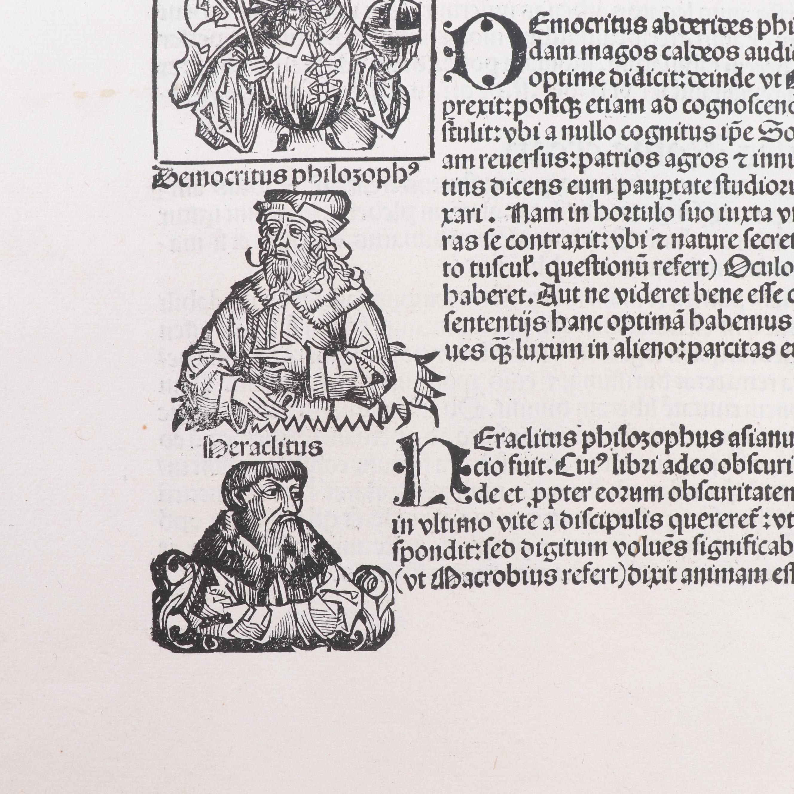 Leaves from circa 1493 "Nuremberg Chronicle" with Woodcuts