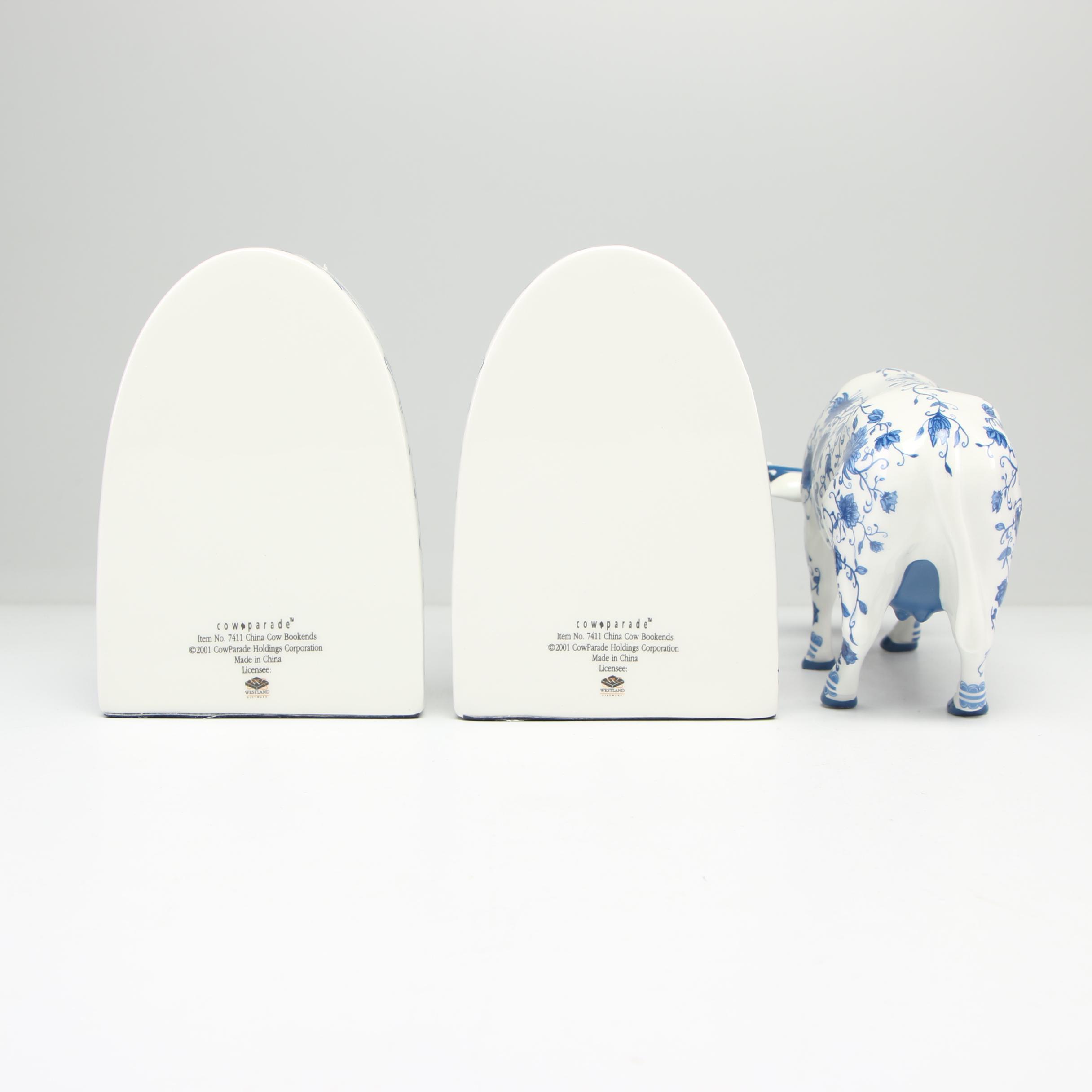 Cow Parade Figurines and Bookends Including "MooShoe" and "AngeliCow"