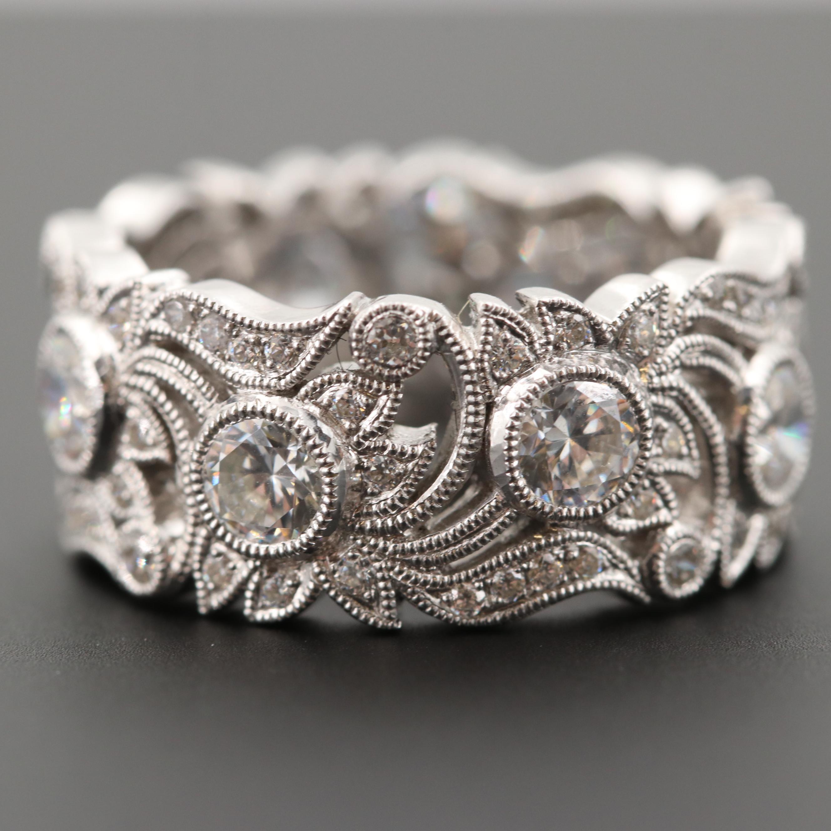 Sterling Silver Cubic Zirconia Eternity Band