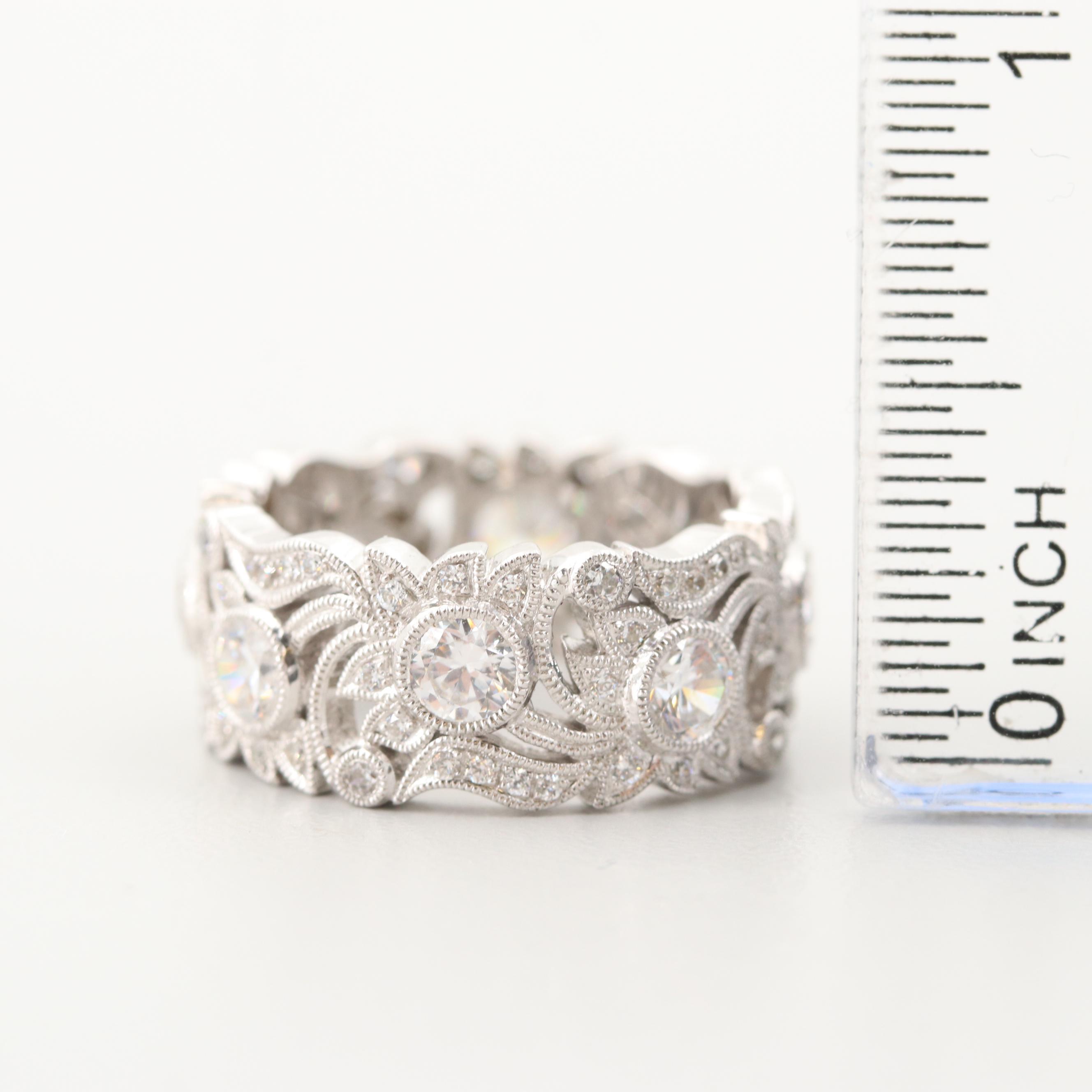 Sterling Silver Cubic Zirconia Eternity Band