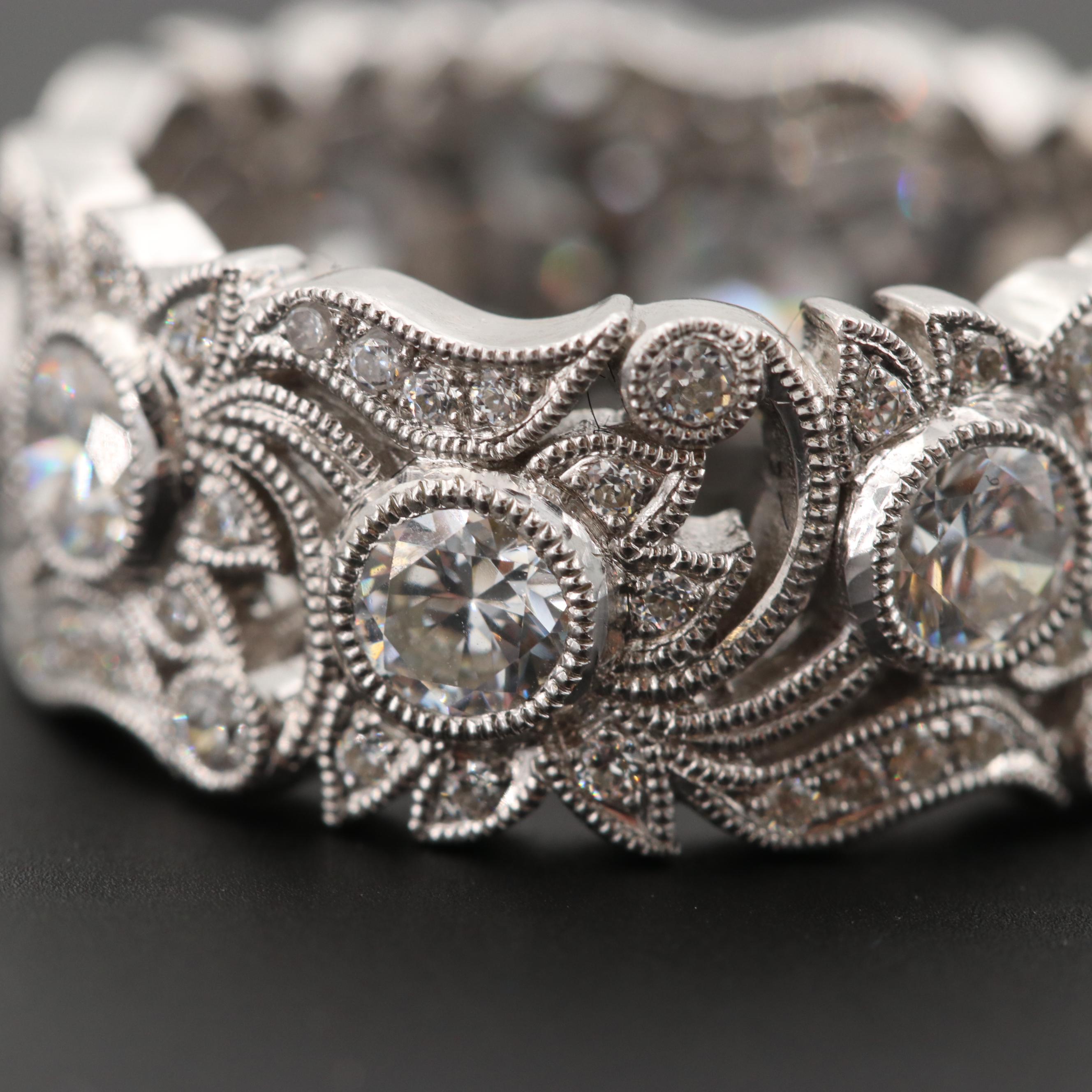 Sterling Silver Cubic Zirconia Eternity Band