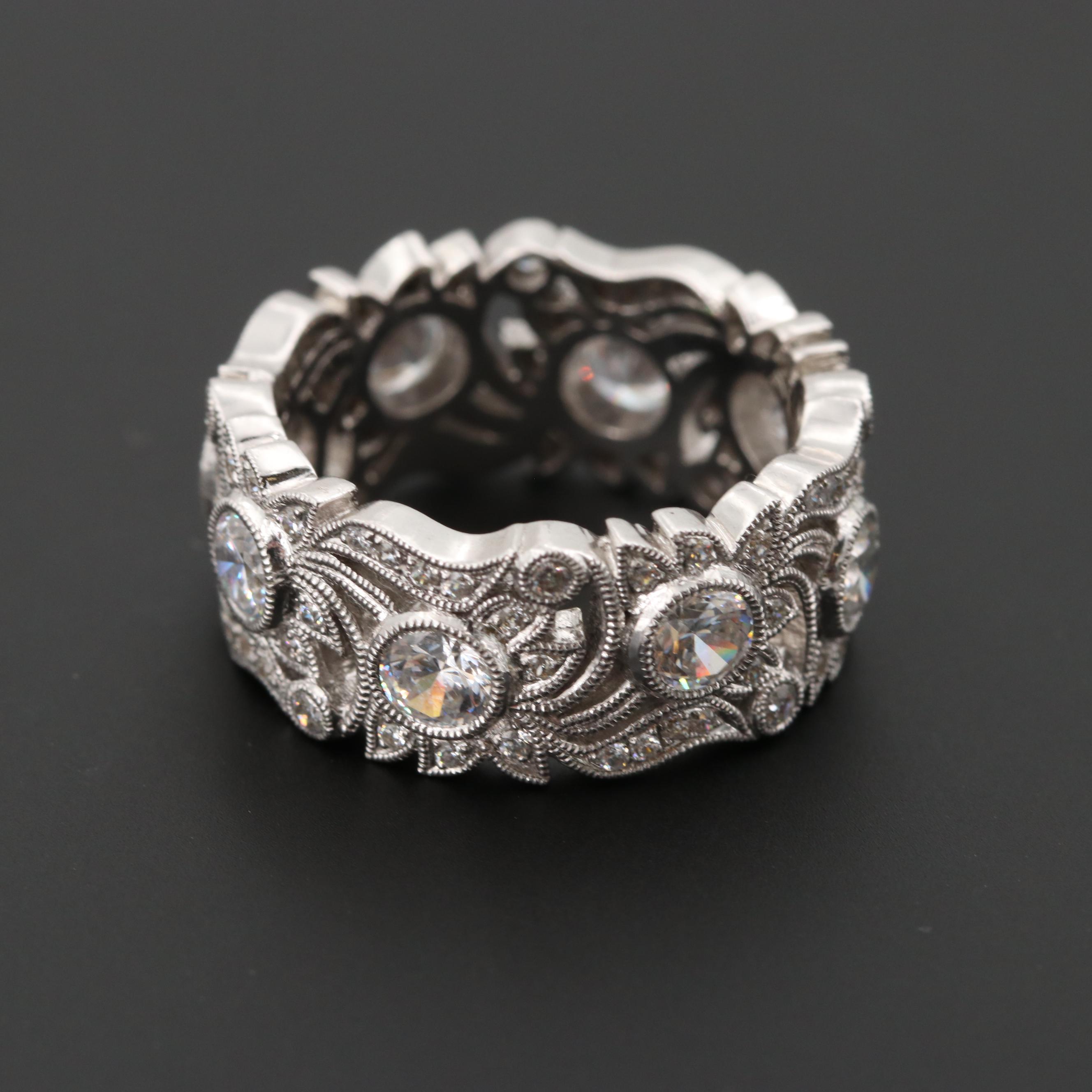 Sterling Silver Cubic Zirconia Eternity Band