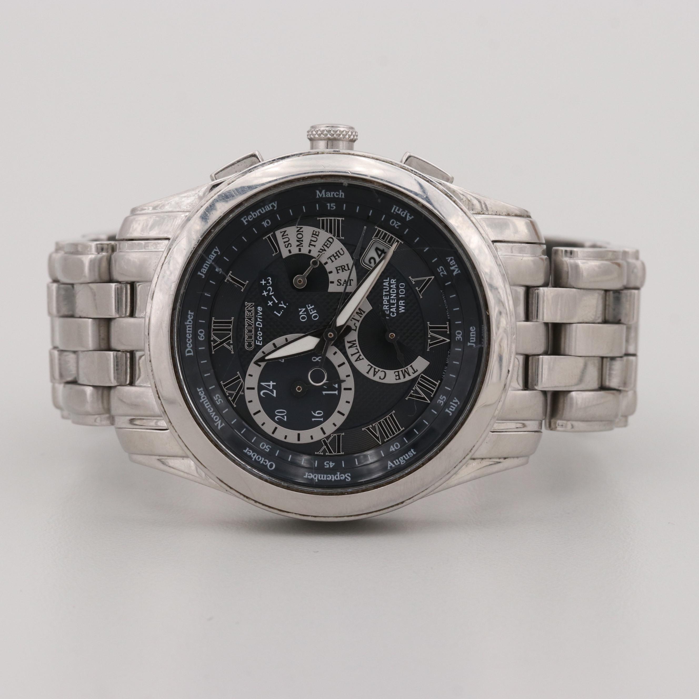 Citizen Eco-Drive Stainless Steel Perpetual Calendar Watch