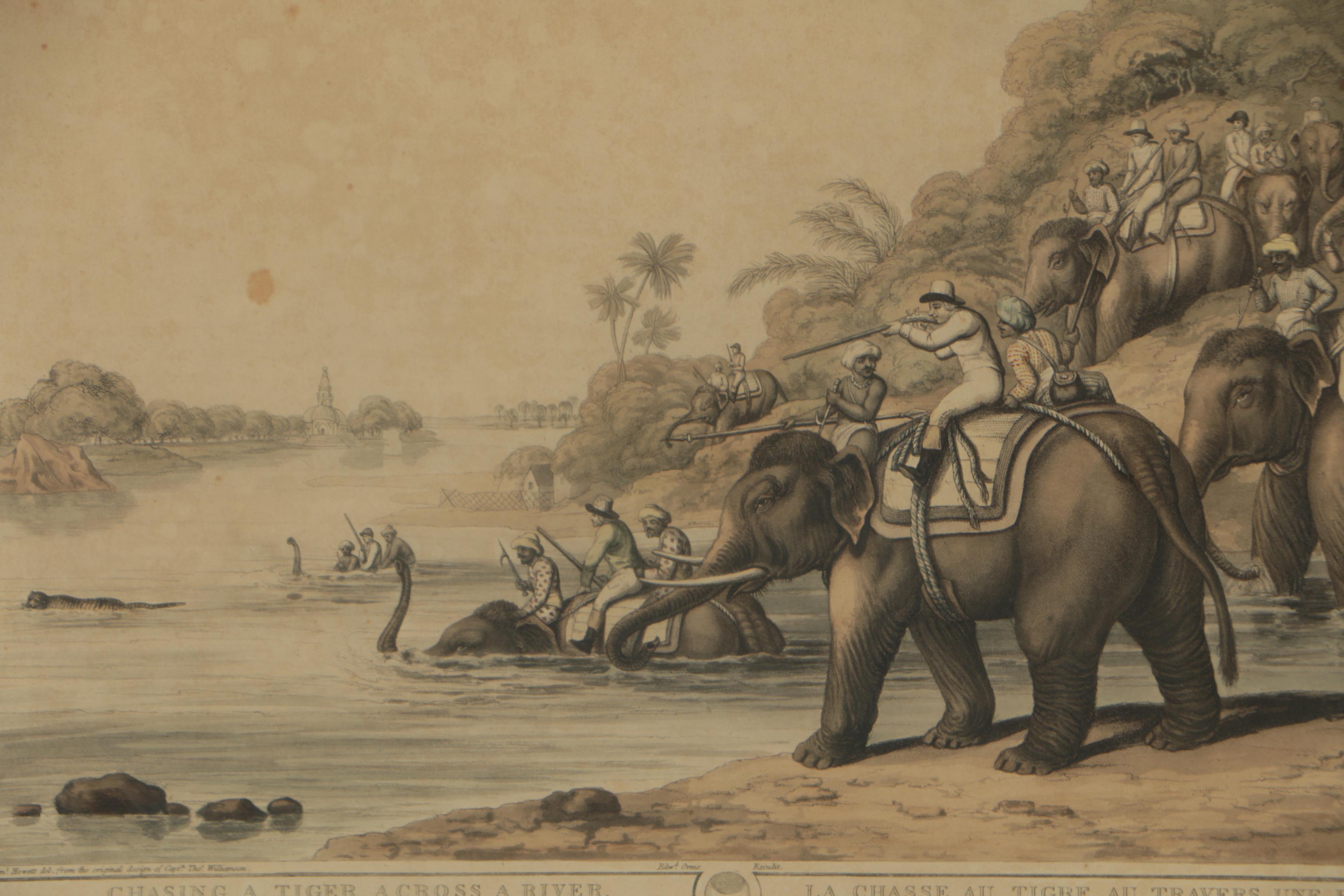 H. Merke Etchings after Samuel Howitt from "Oriental Field Sports"