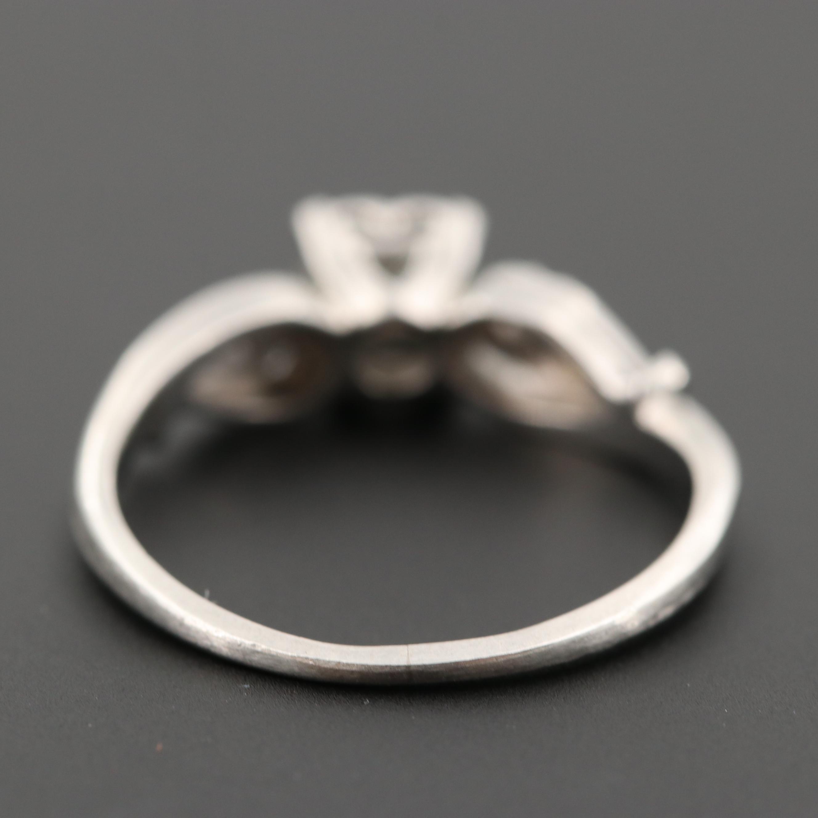 Circa 1950s Platinum Diamond Wedding Ring Set