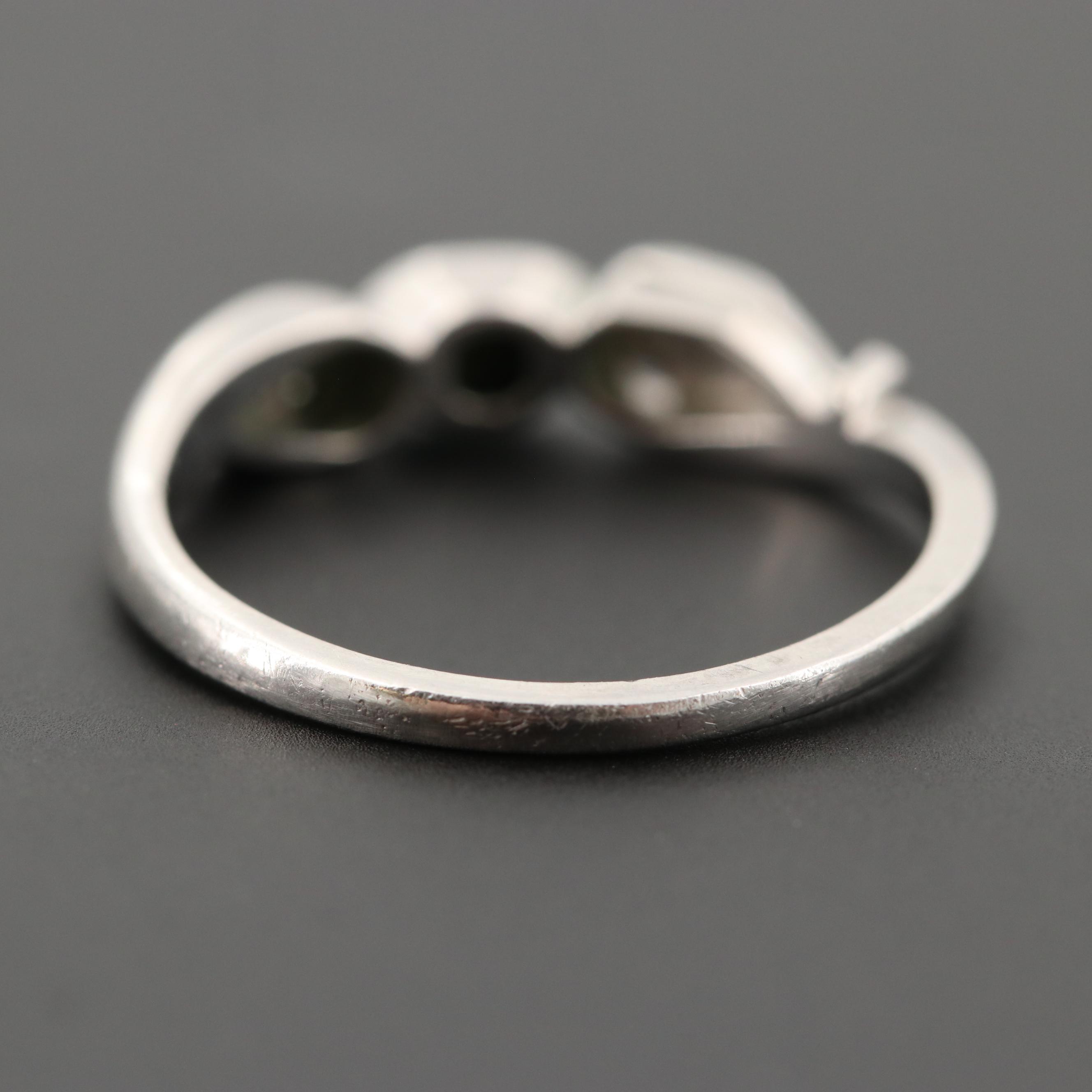 Circa 1950s Platinum Diamond Wedding Ring Set