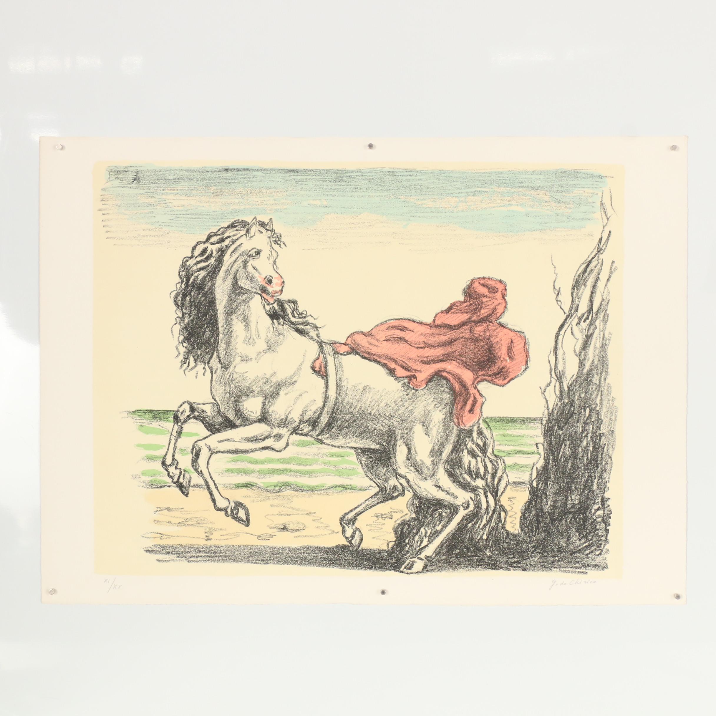 Giorgio De Chirico 1969 Lithograph "Cavallo con Manto"
