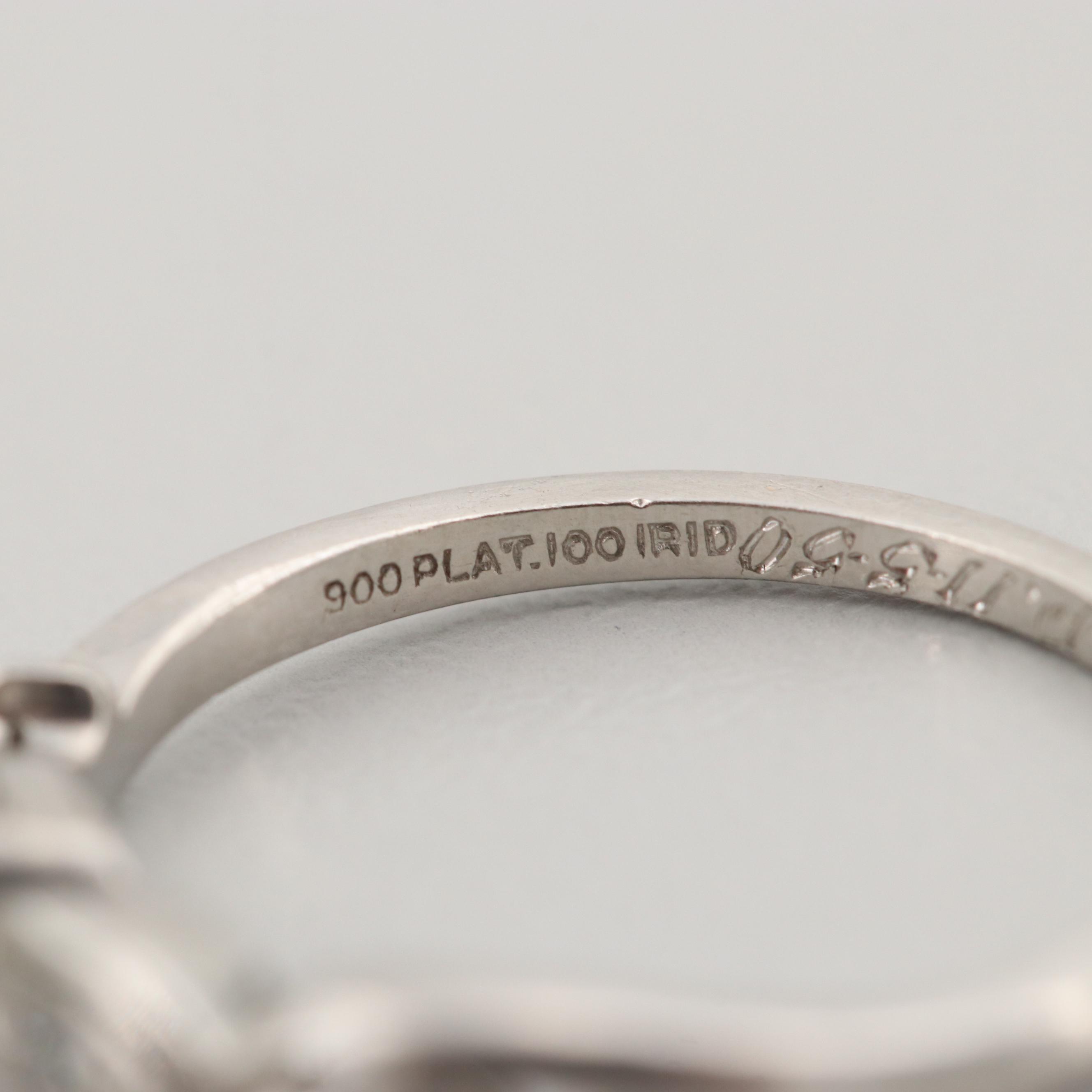 Circa 1950s Platinum Diamond Wedding Ring Set