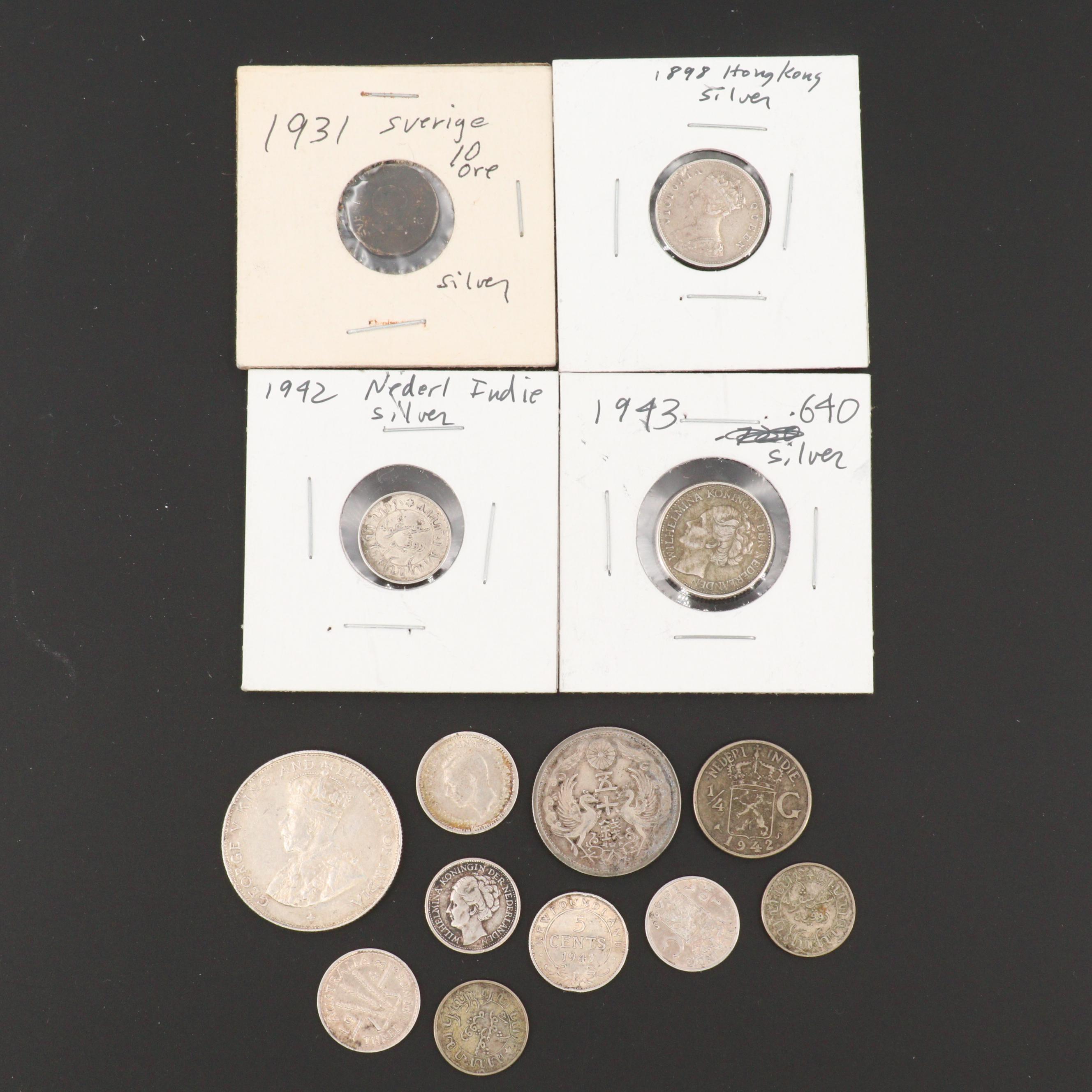 Fourteen Foreign Silver Coins