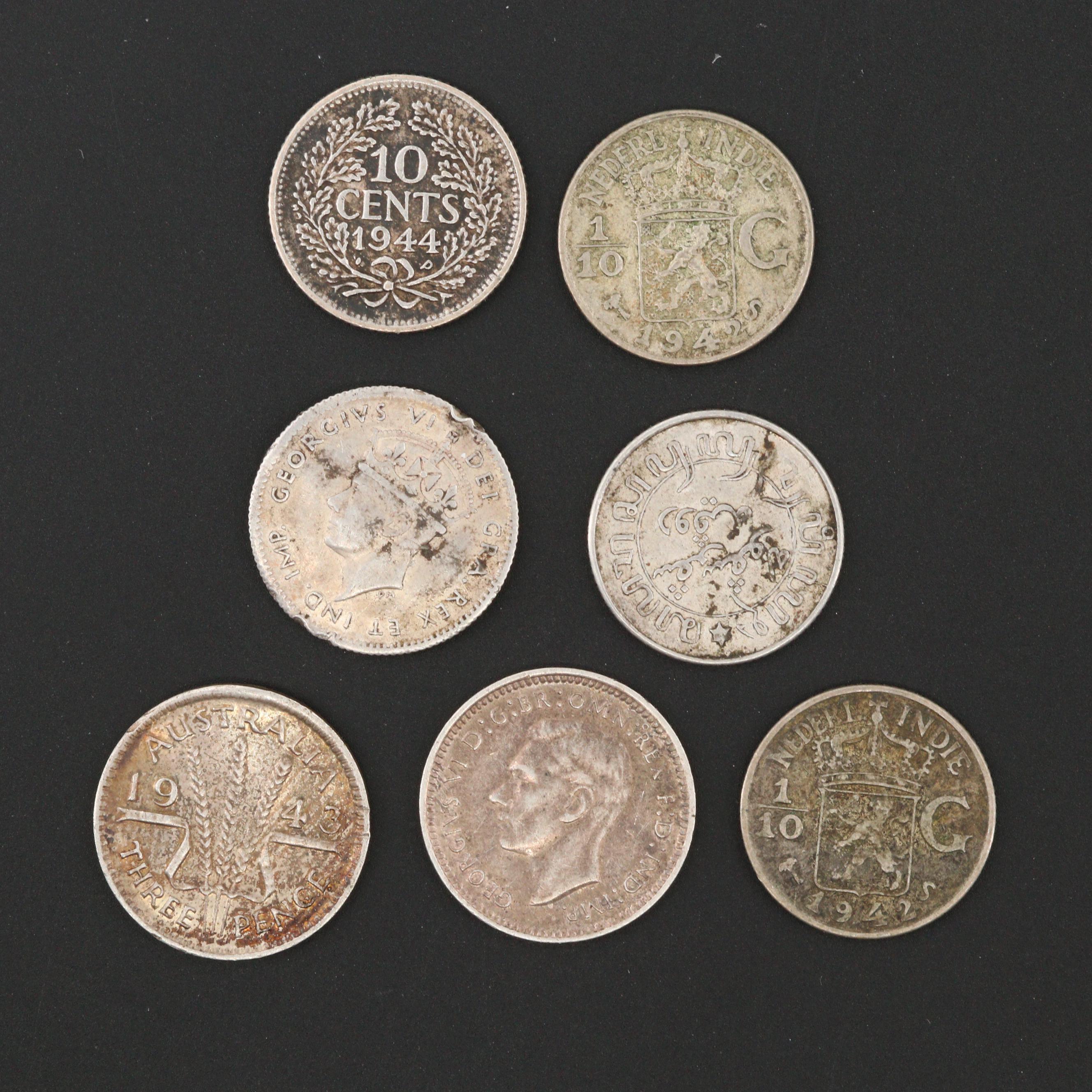 Fourteen Foreign Silver Coins