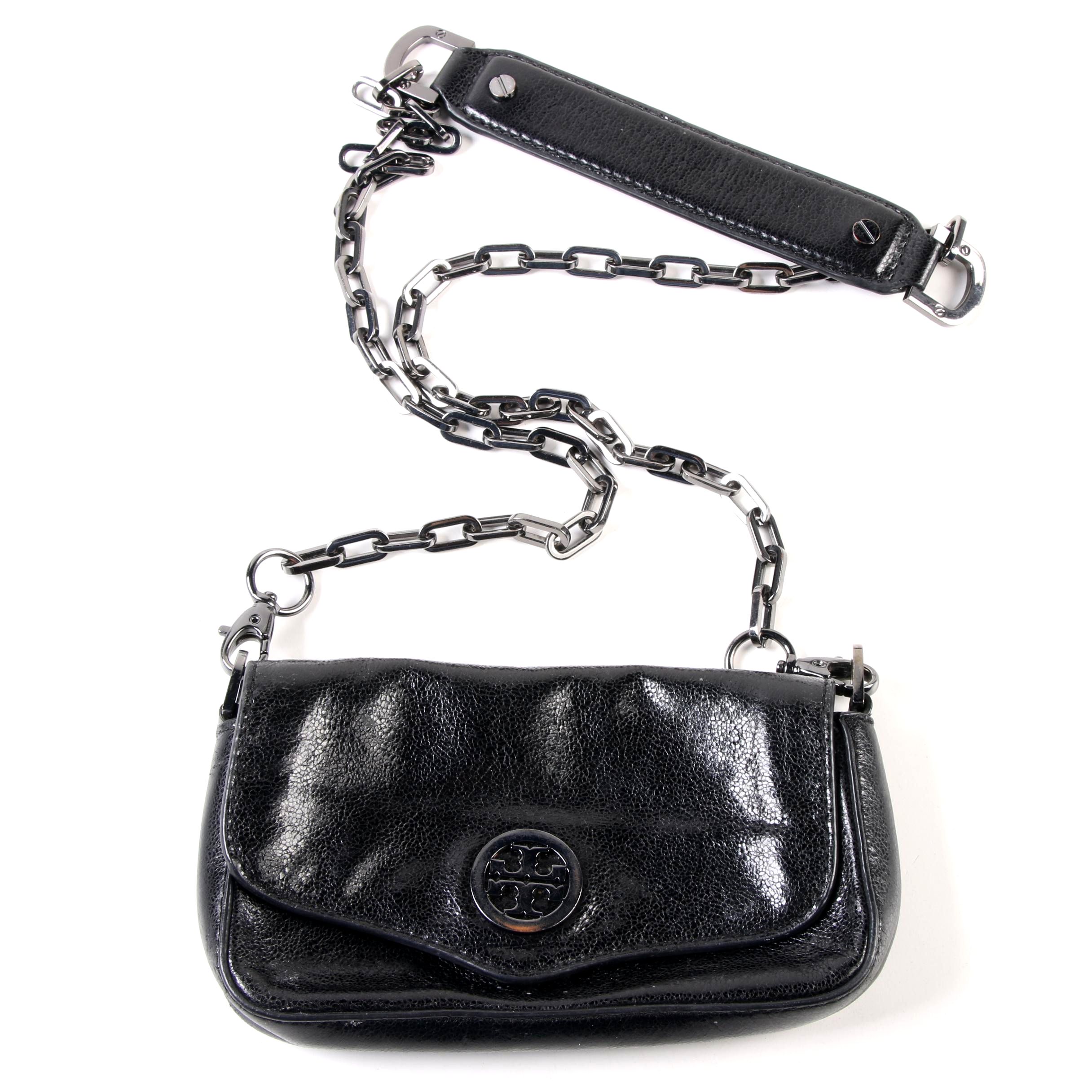 Tory Burch Mini Robinson Black Leather Crossbody Bag