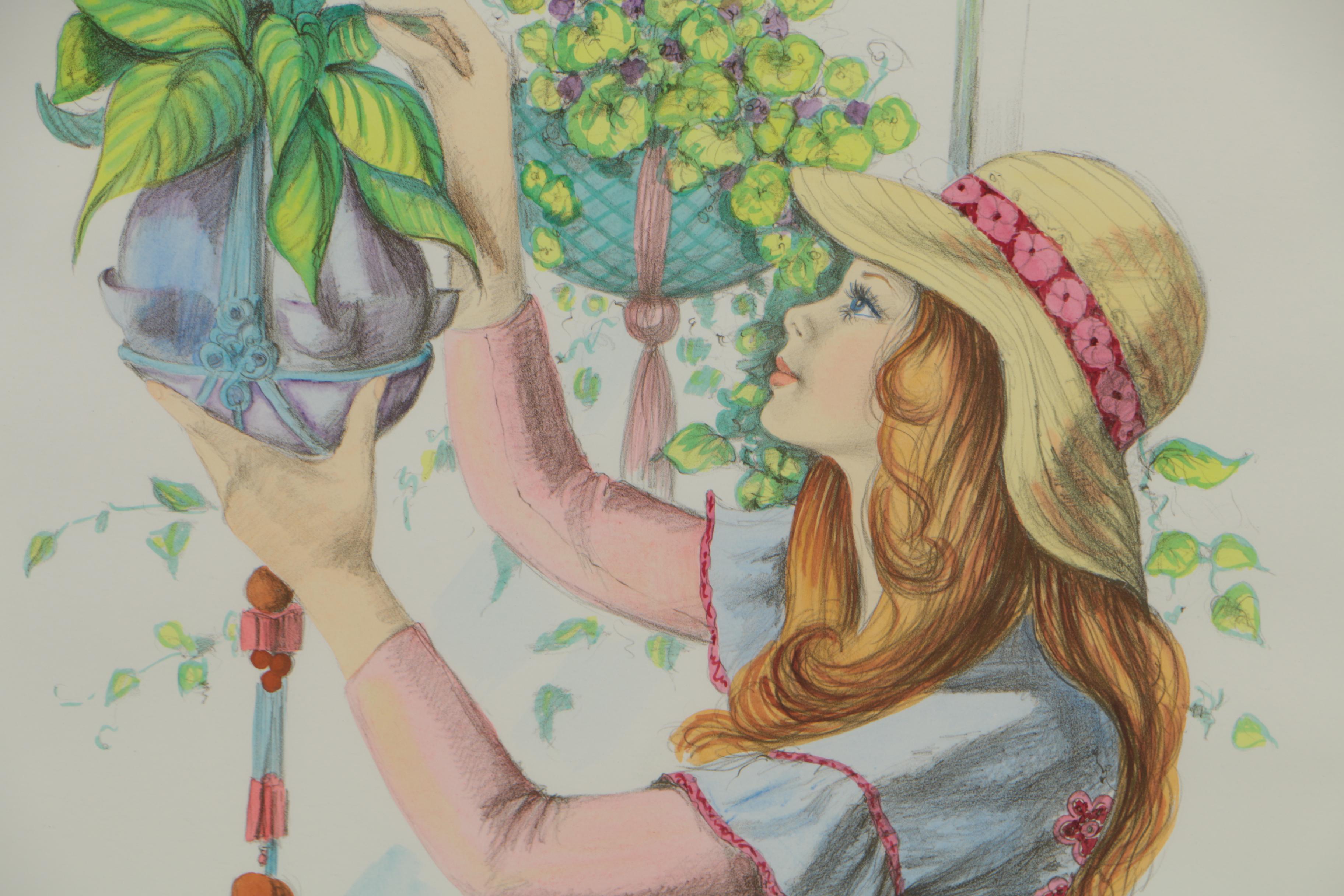 Mary Vickers Hand Colored Lithograph