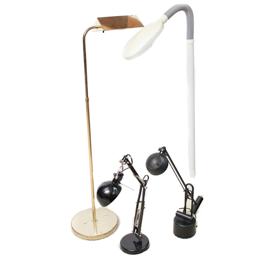 Adjustable Desk Lamps, Brass Floor Lamp and Ott Light