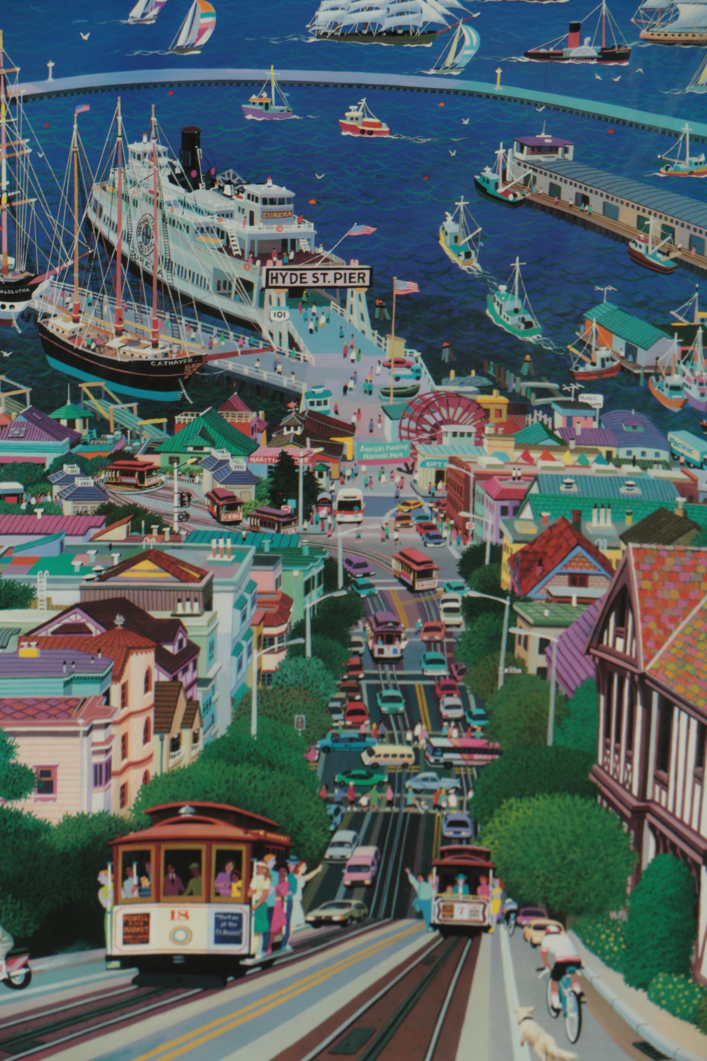 Alexander Chen Offset Lithograph "Hyde Street Pier"