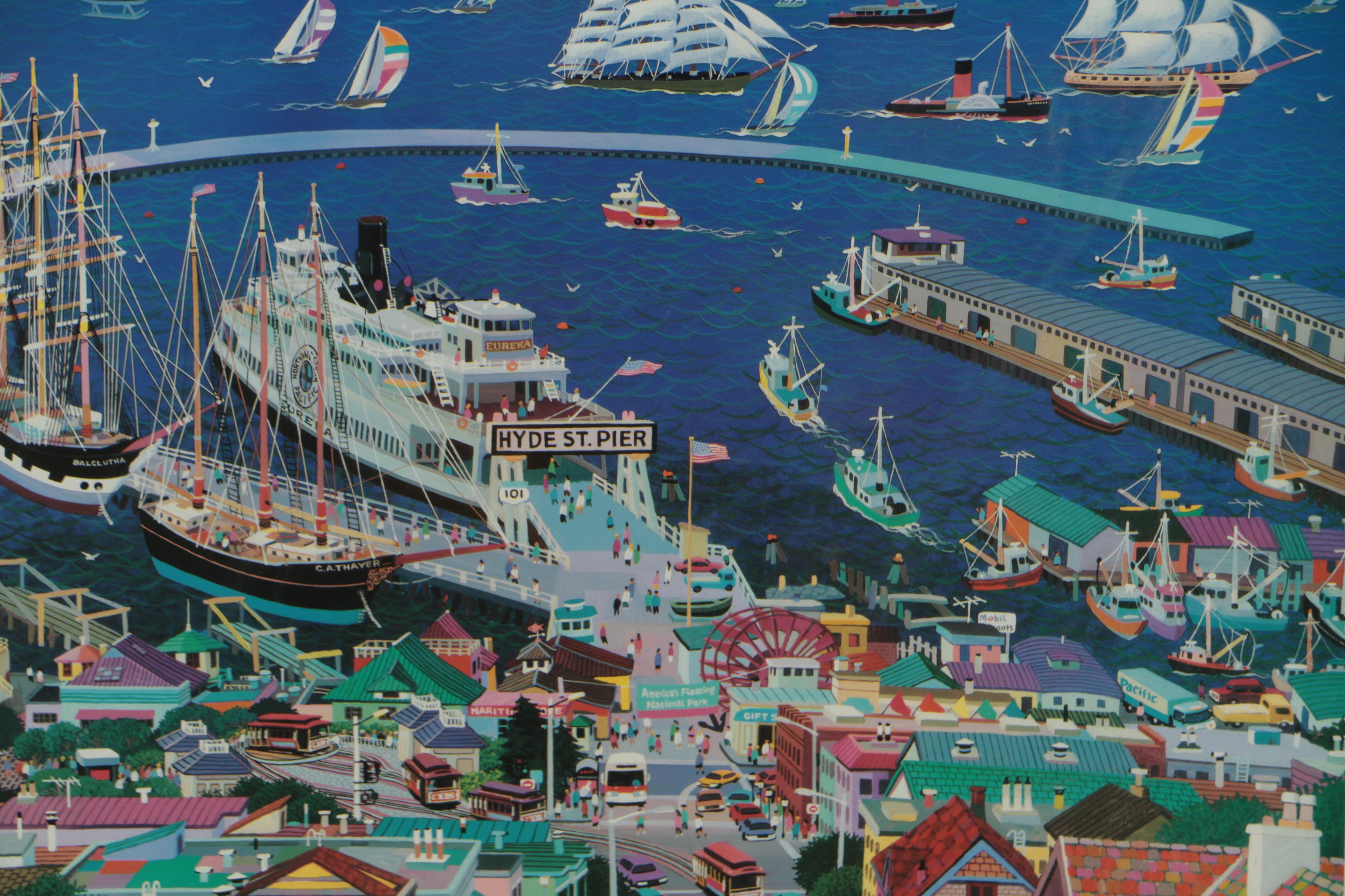Alexander Chen Offset Lithograph "Hyde Street Pier"