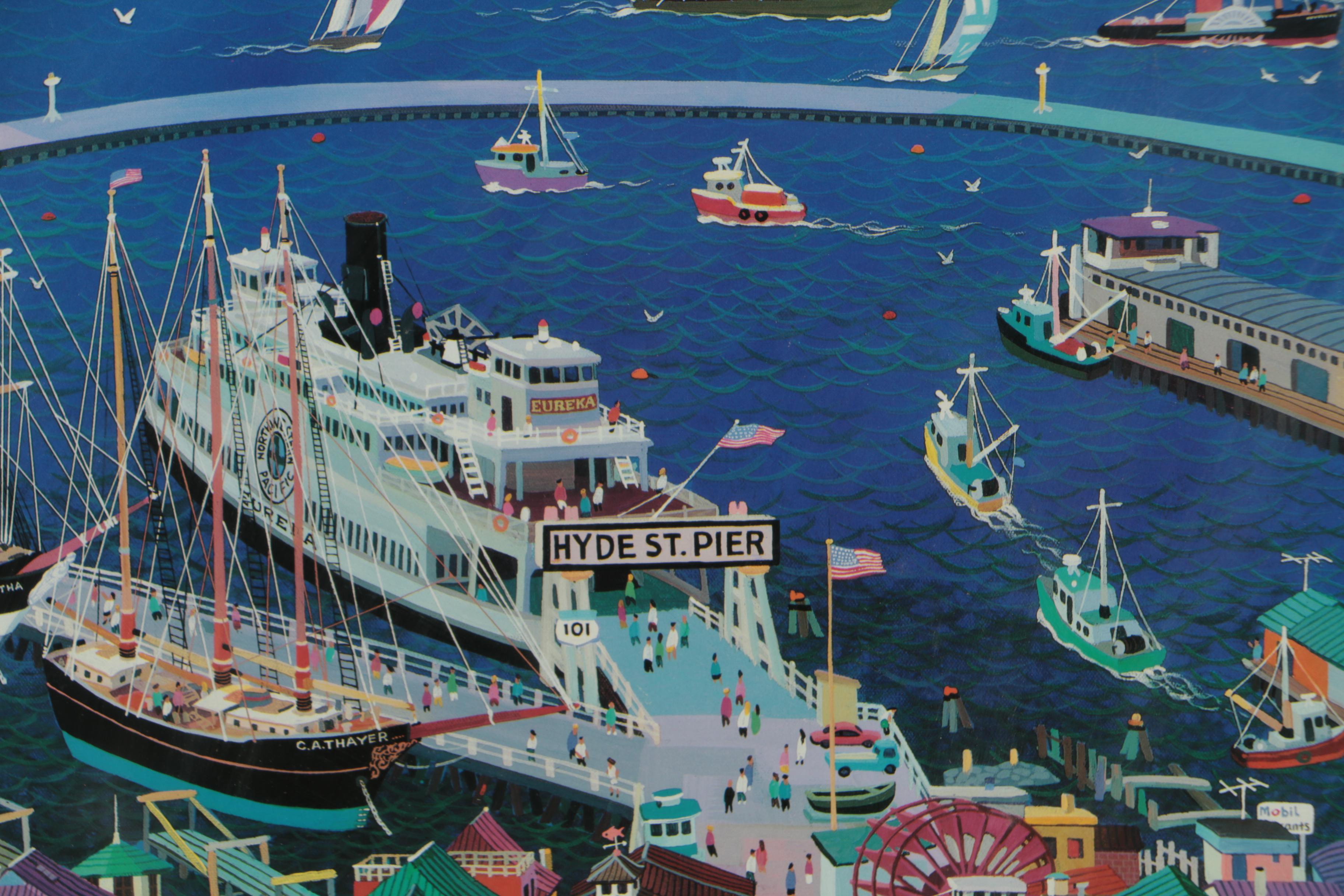 Alexander Chen Offset Lithograph "Hyde Street Pier"