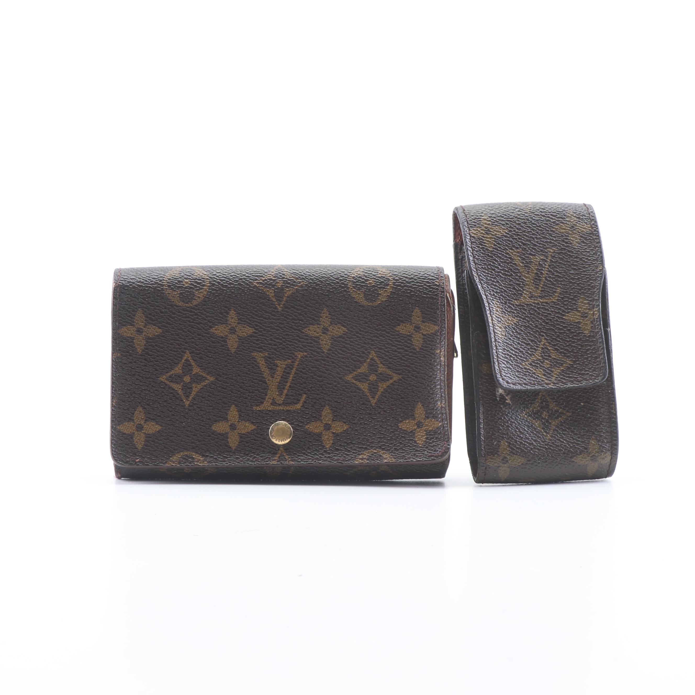 Louis Vuitton Paris Monogram Canvas Wallet and Cell Phone Case