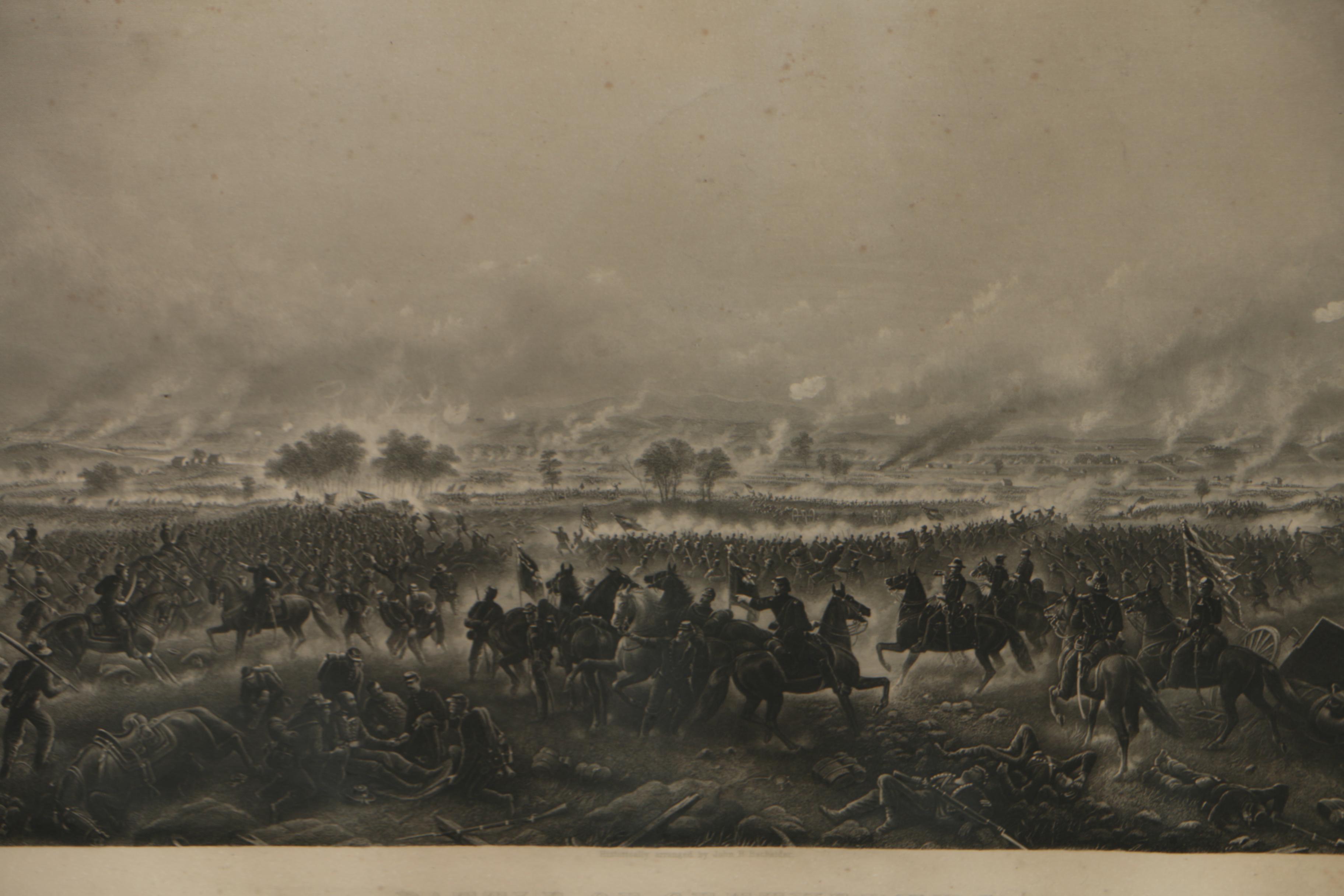 H.B. Hall Jr. Electrotype Engraving after James Walker "Battle of Gettysburg"