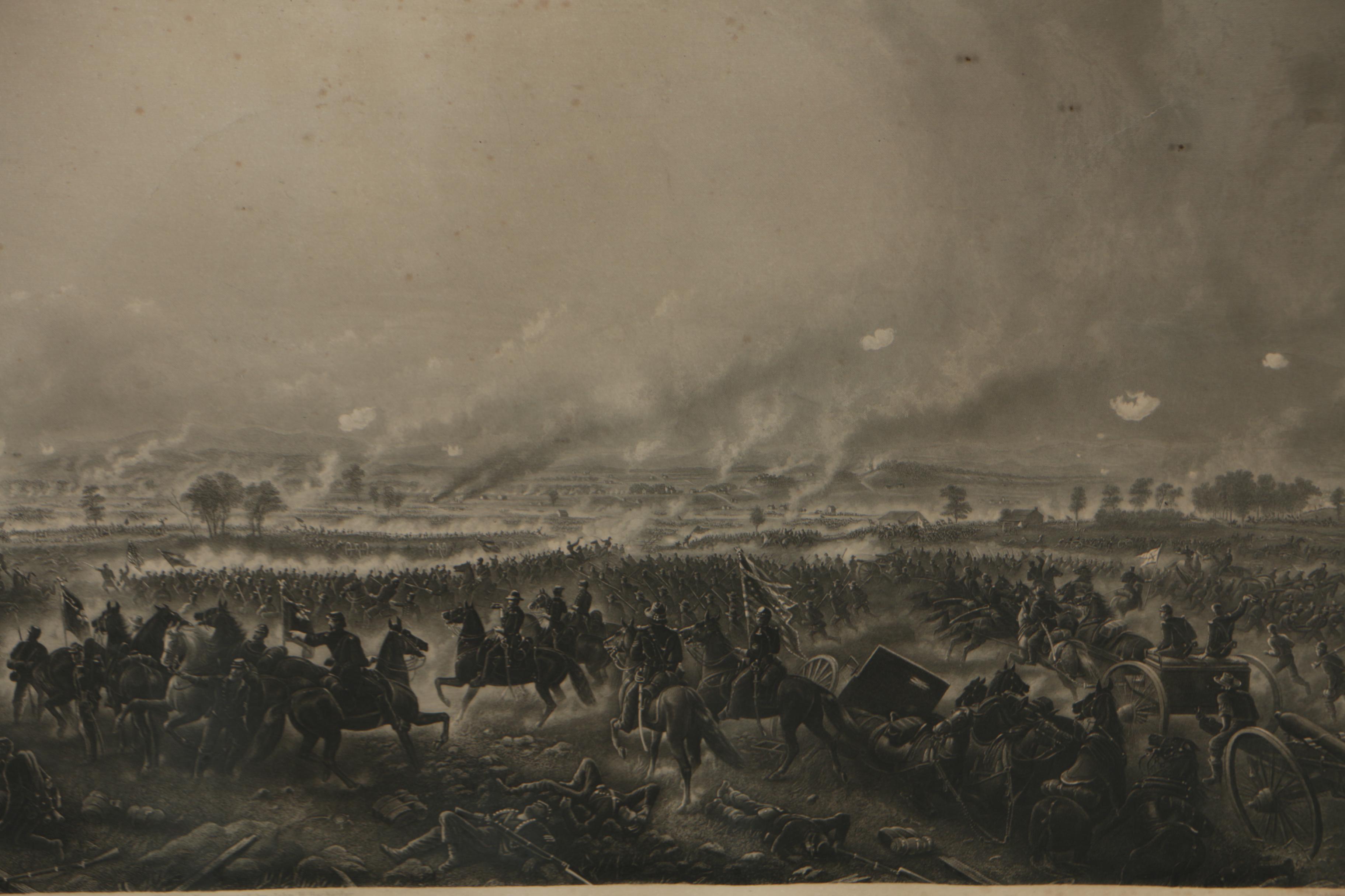 H.B. Hall Jr. Electrotype Engraving after James Walker "Battle of Gettysburg"