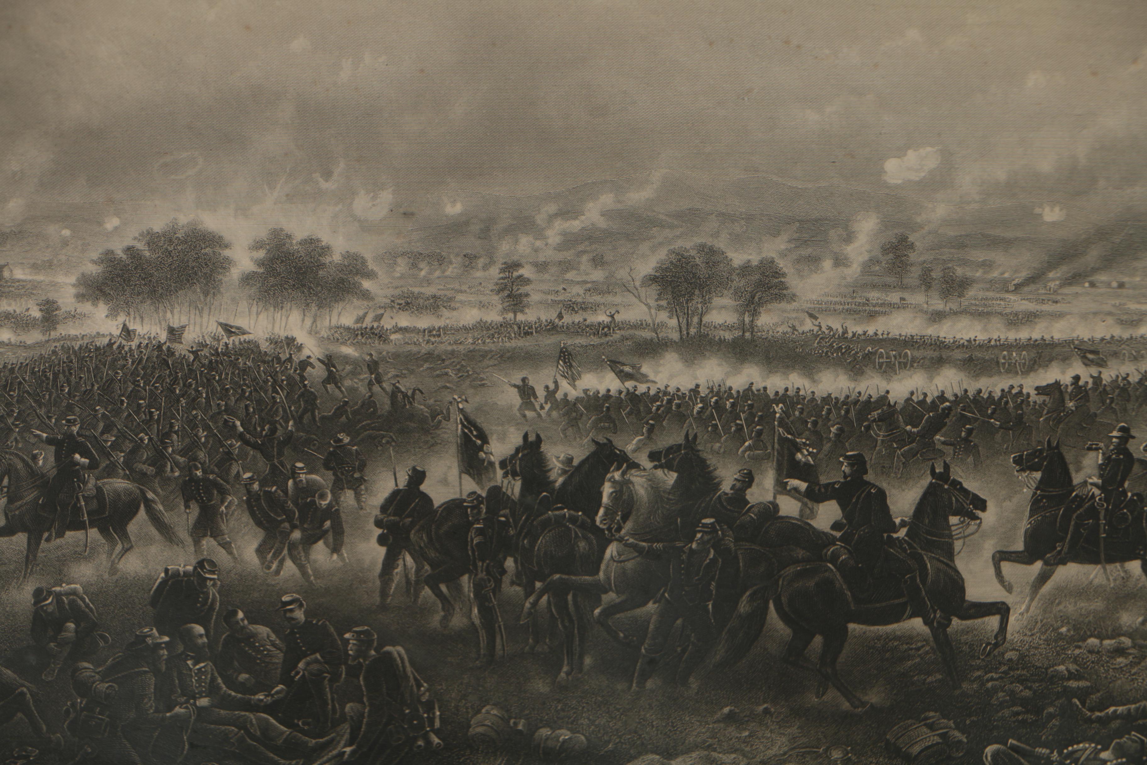 H.B. Hall Jr. Electrotype Engraving after James Walker "Battle of Gettysburg"