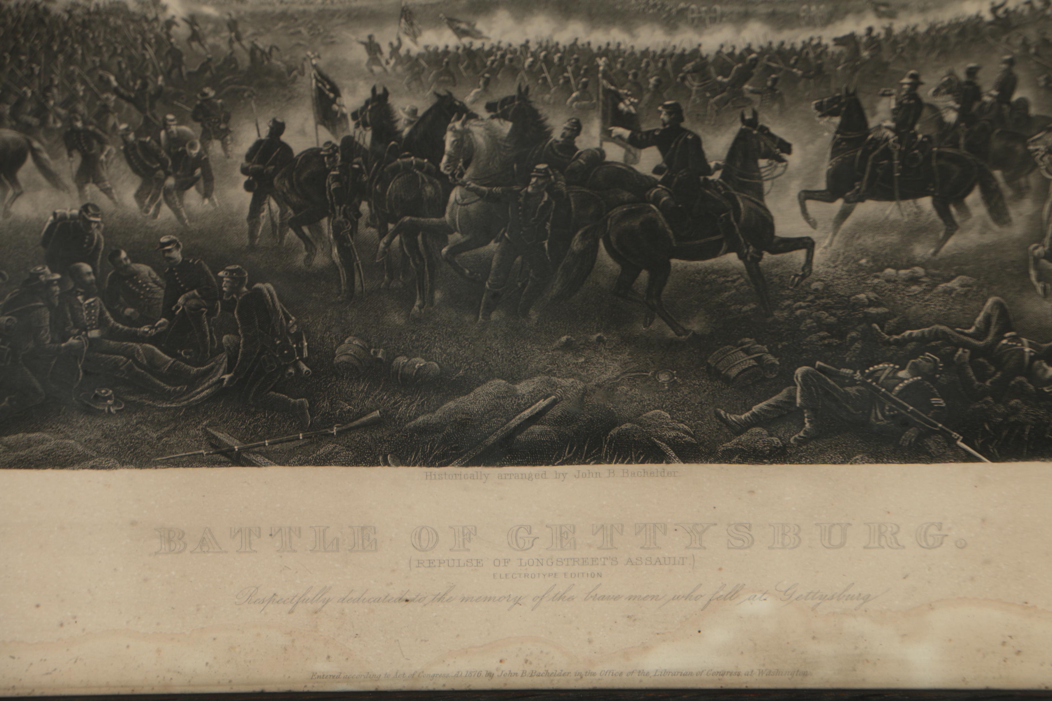 H.B. Hall Jr. Electrotype Engraving after James Walker "Battle of Gettysburg"