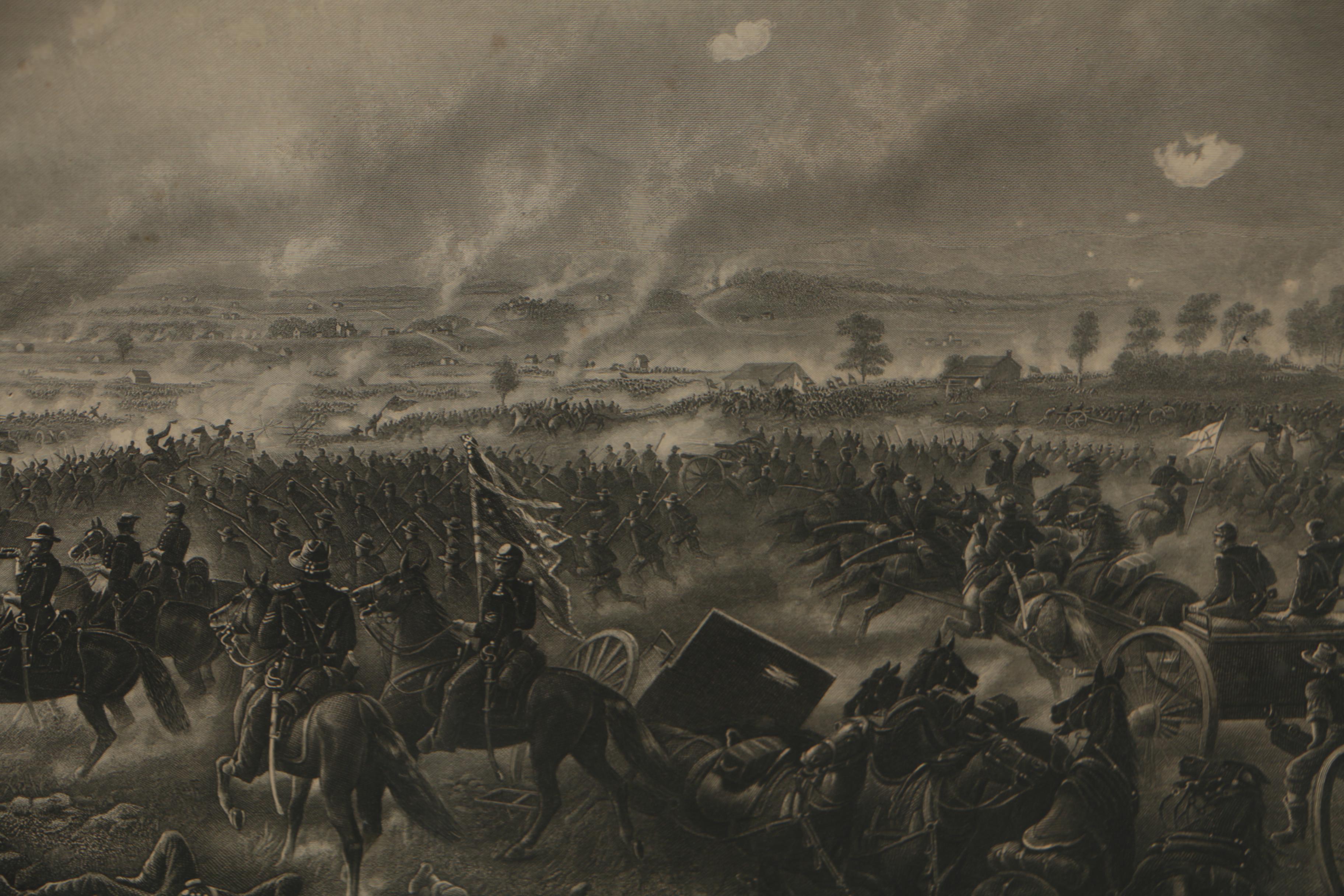 H.B. Hall Jr. Electrotype Engraving after James Walker "Battle of Gettysburg"