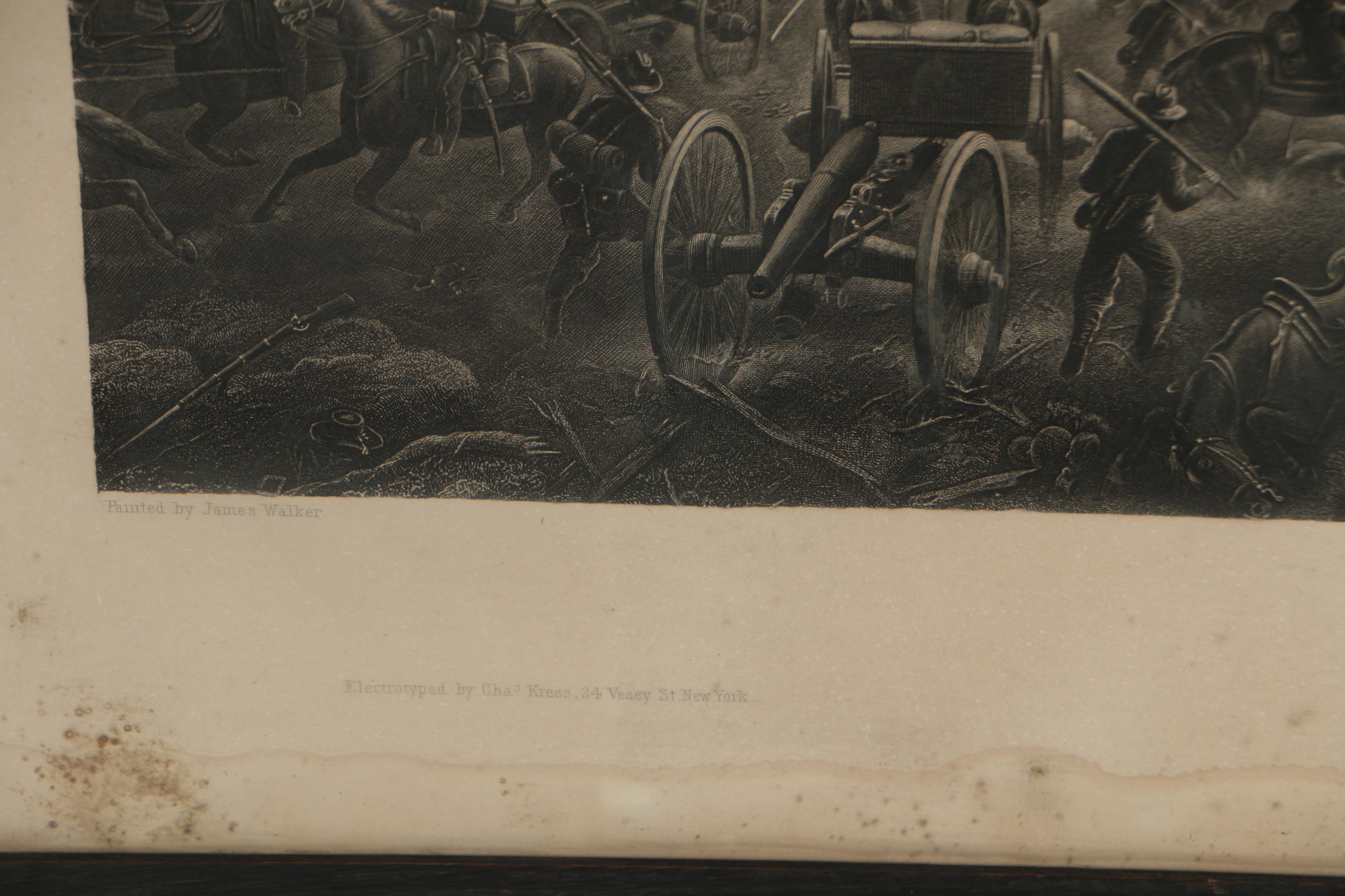 H.B. Hall Jr. Electrotype Engraving after James Walker "Battle of Gettysburg"