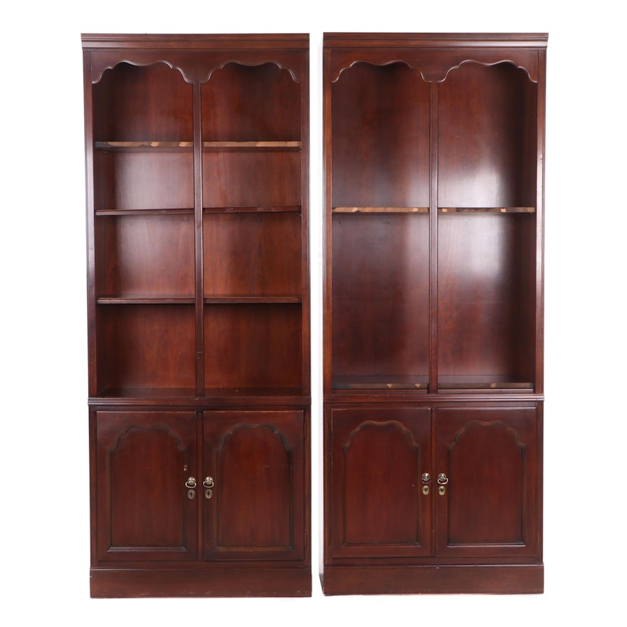 Drexel Heritage Carleton Cherry Cabinet Bookcases, Contemporary