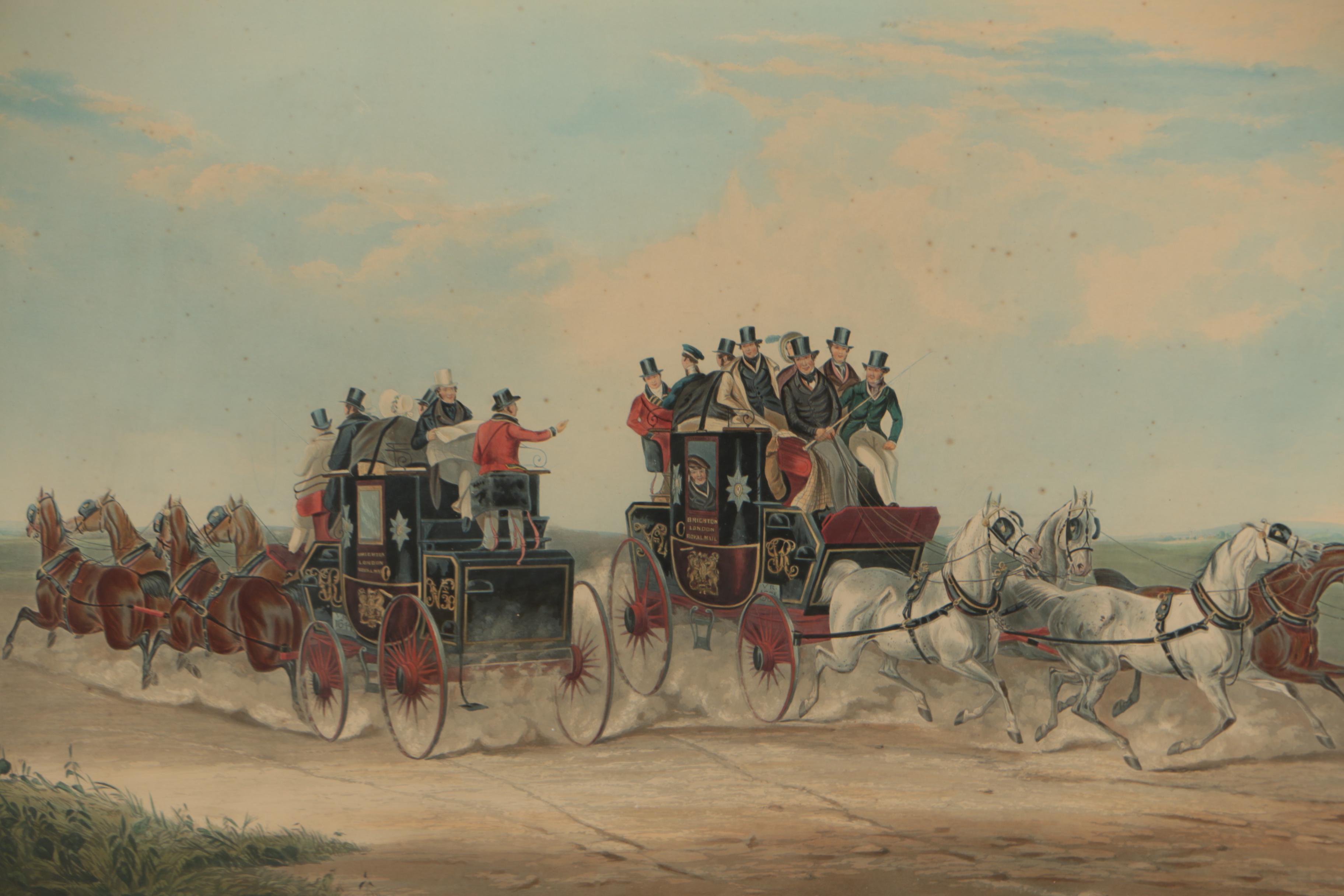 Charles Hunt Etching after William J. Shayer "The Brighton Day Mails"