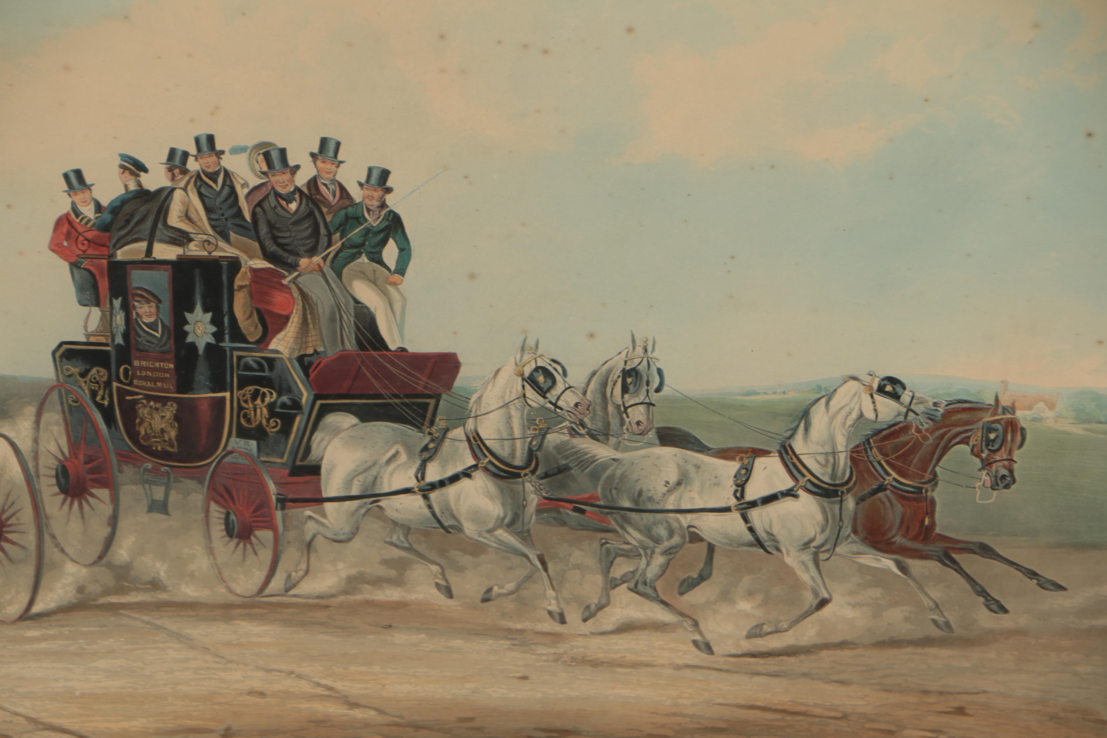 Charles Hunt Etching after William J. Shayer "The Brighton Day Mails"