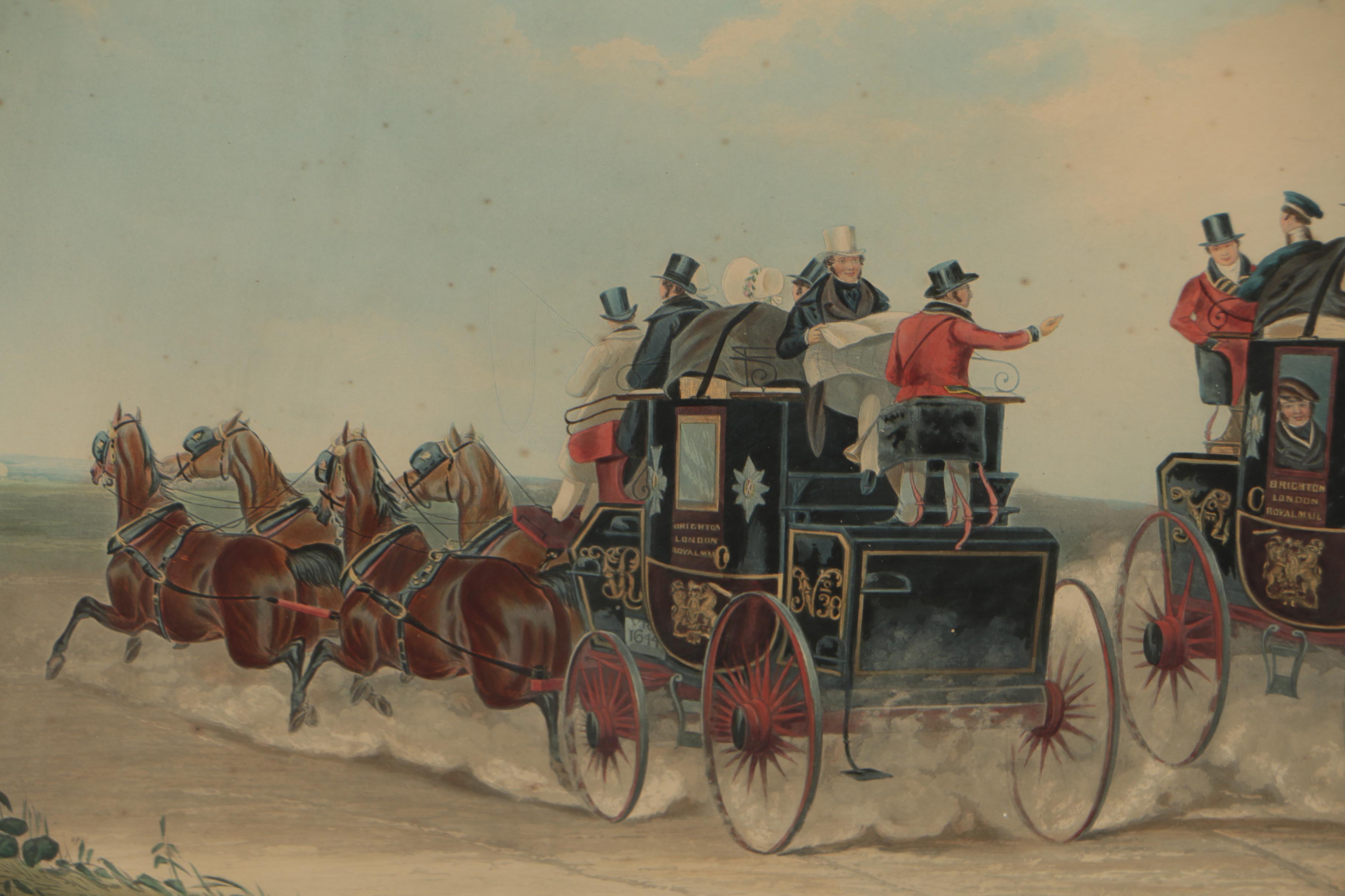 Charles Hunt Etching after William J. Shayer "The Brighton Day Mails"