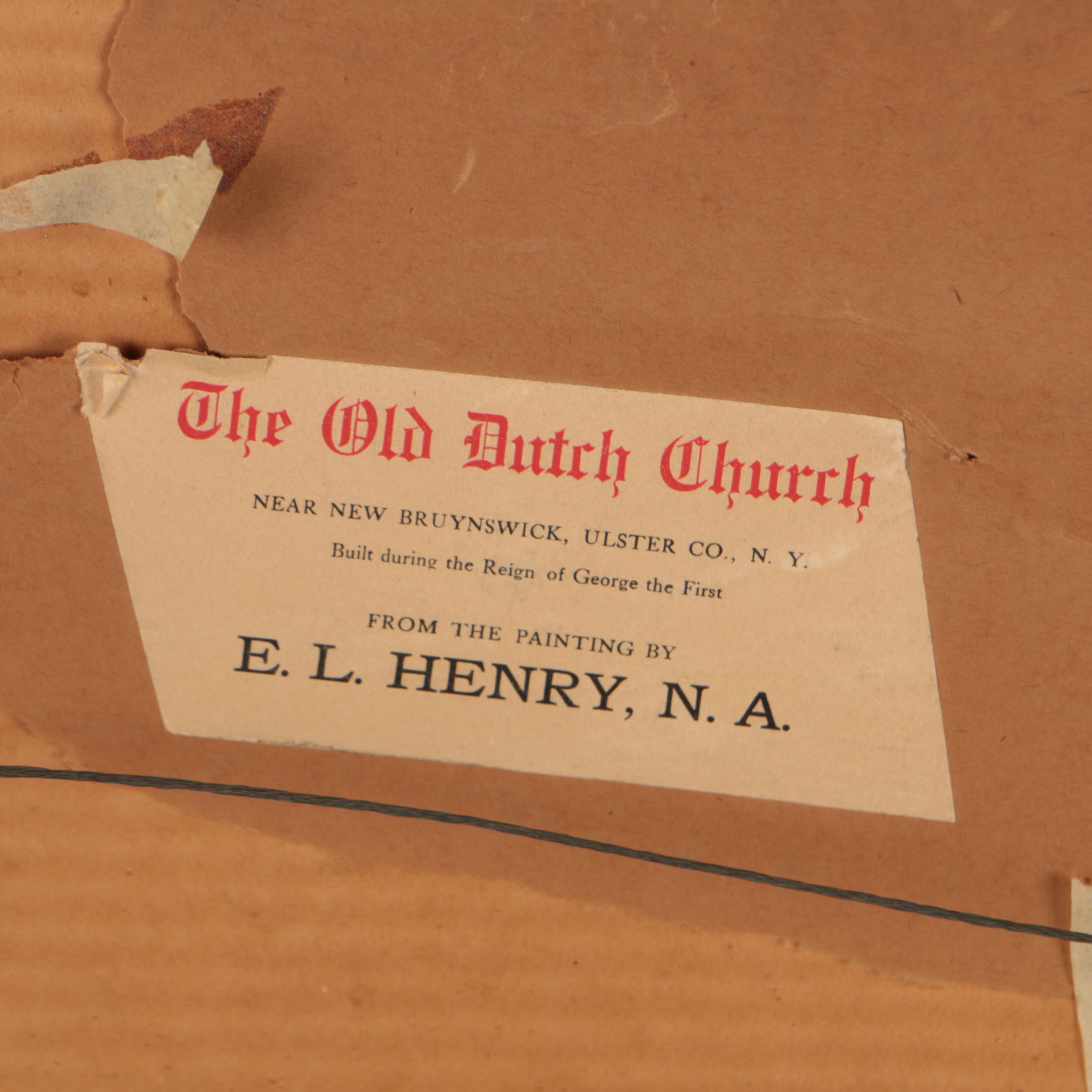 Aquatint Etching after Edward Lamson Henry "The Old Dutch Church"