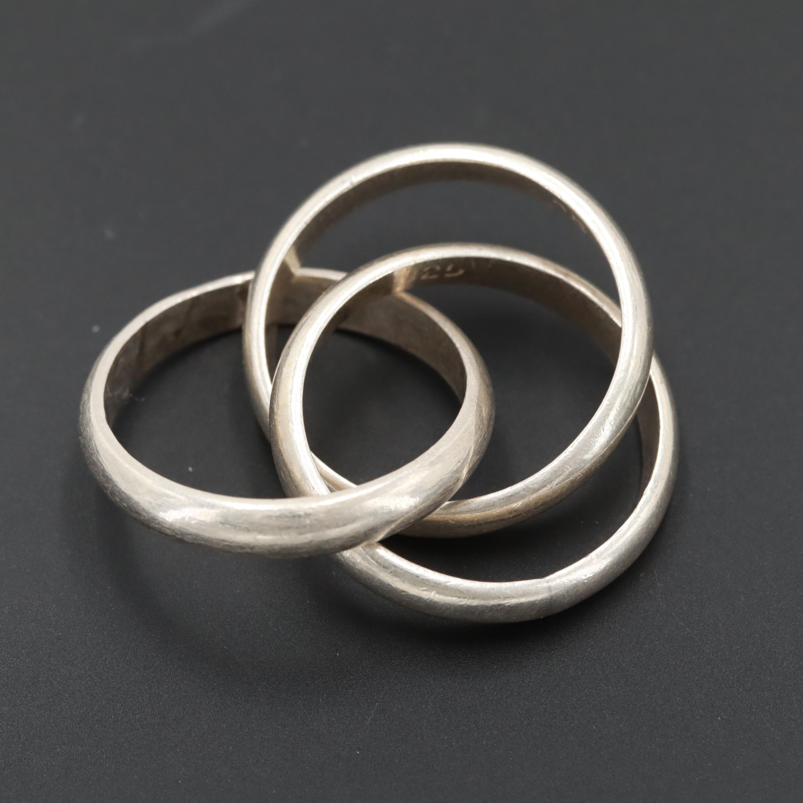 Sterling Silver Interlocking Rings