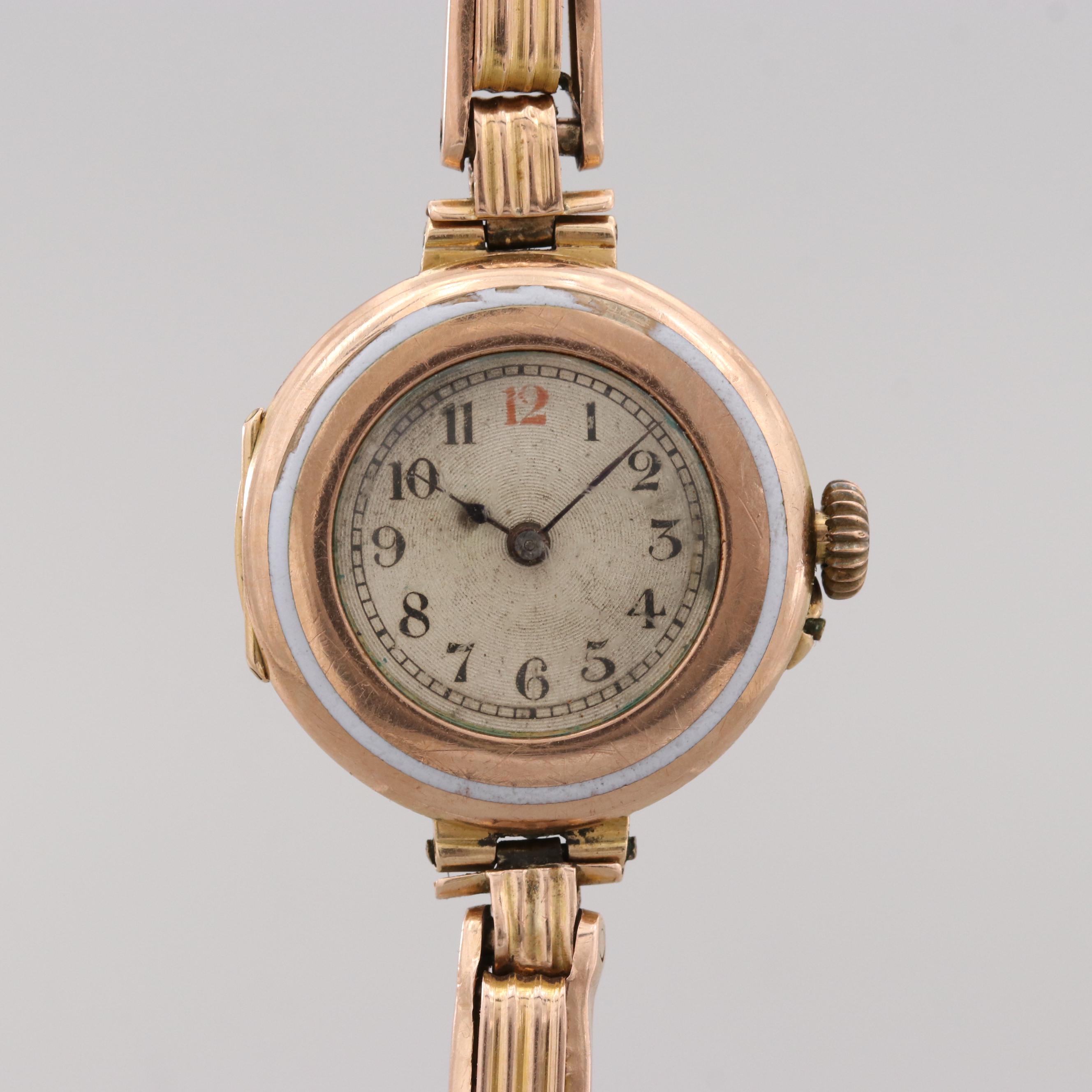 Antique Rolex 15K Yellow Gold Watch