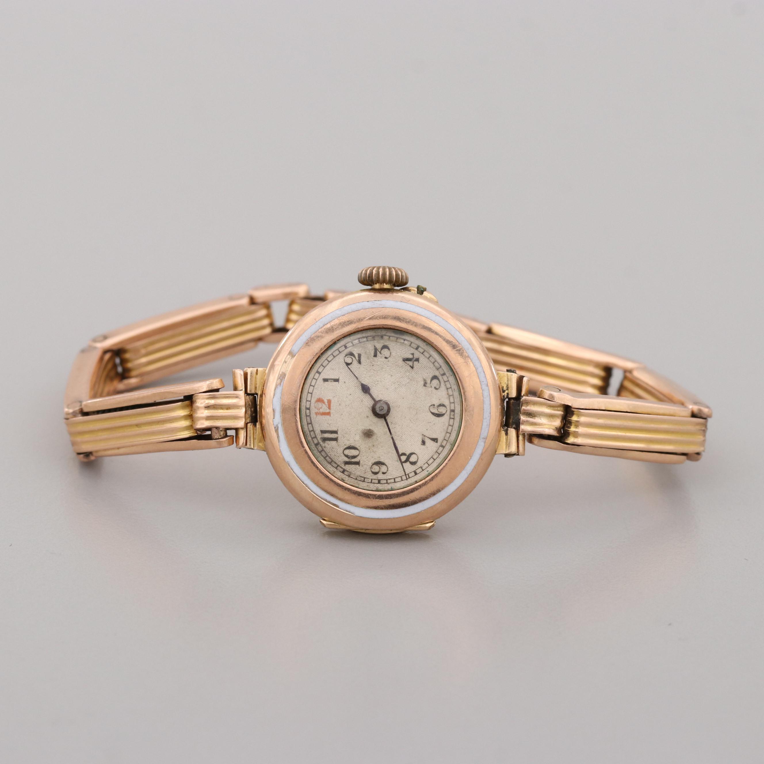 Antique Rolex 15K Yellow Gold Watch