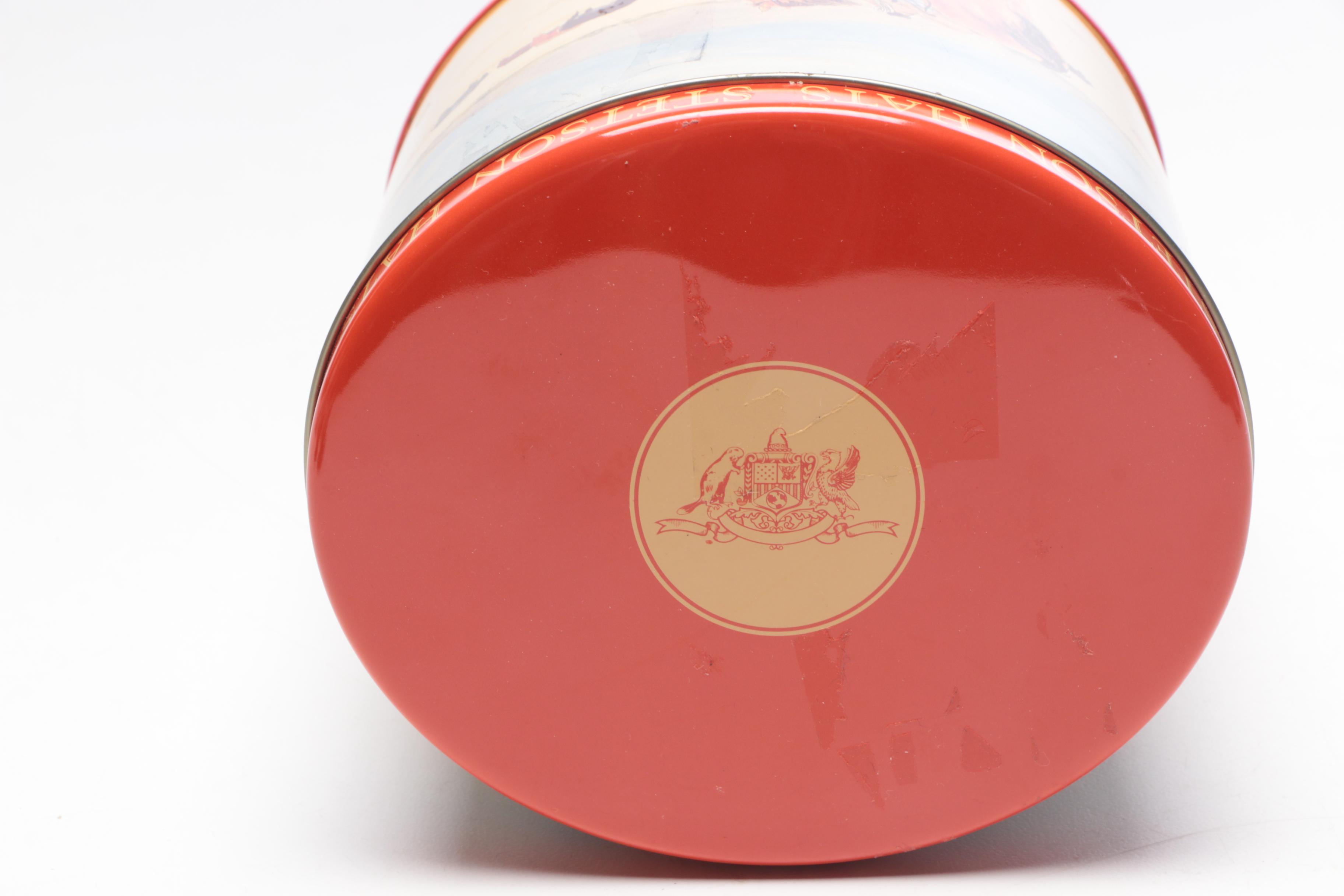 Stetson "Santa Fe Trail"  Salesman Sample Ceramic Cowboy Hats, Figures and Tin