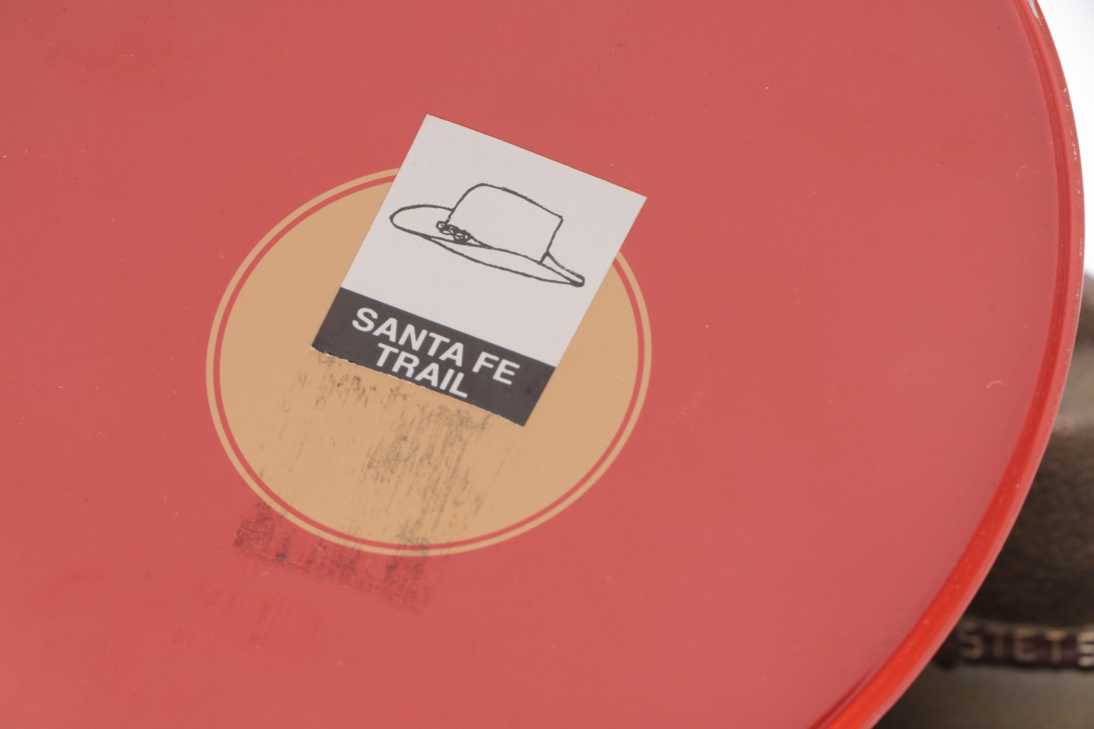 Stetson "Santa Fe Trail"  Salesman Sample Ceramic Cowboy Hats, Figures and Tin