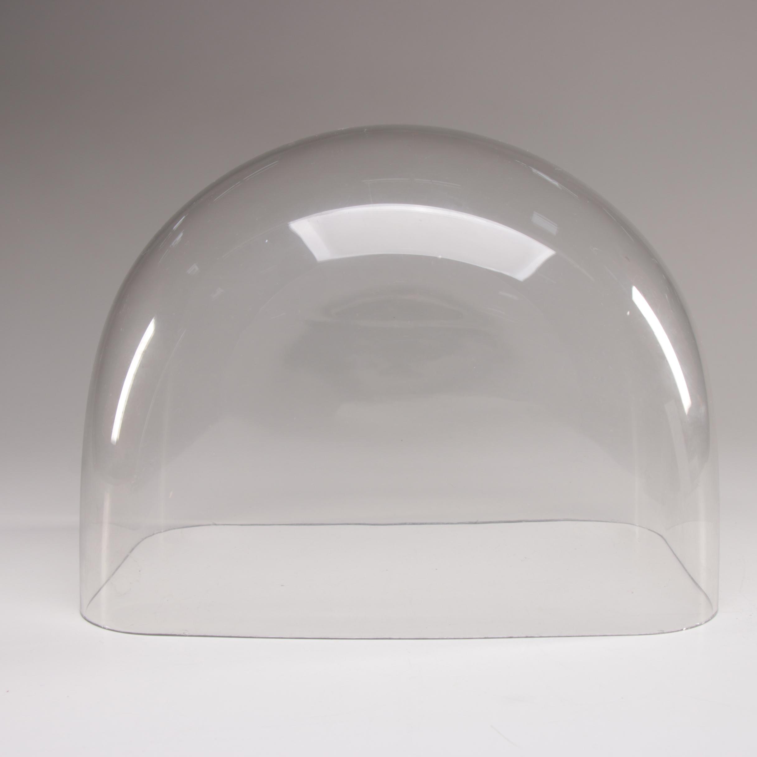 Glass Dome Display Case with Footed Wood Base